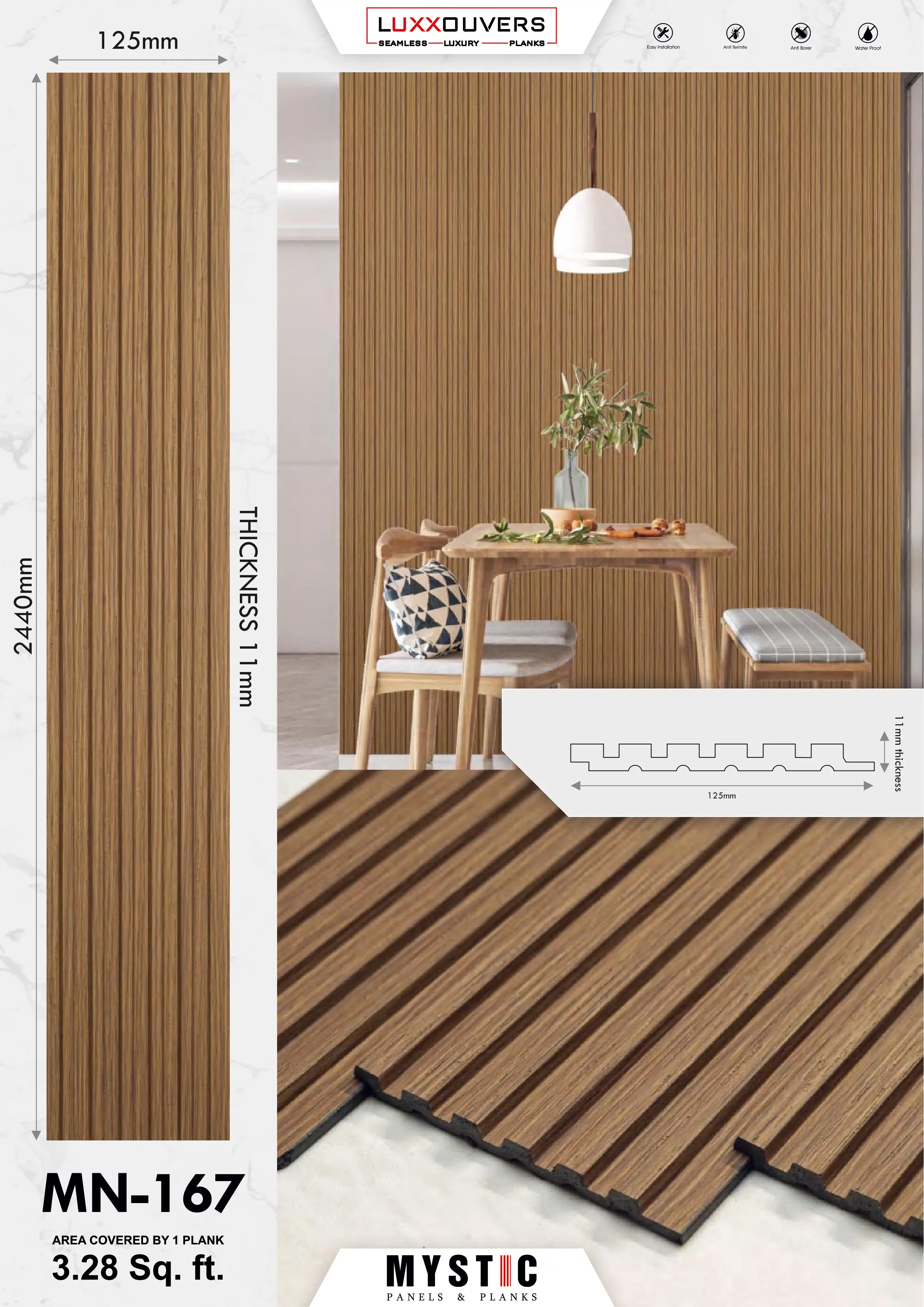 MN-157 Tuscany Charcoal Wall Panelling