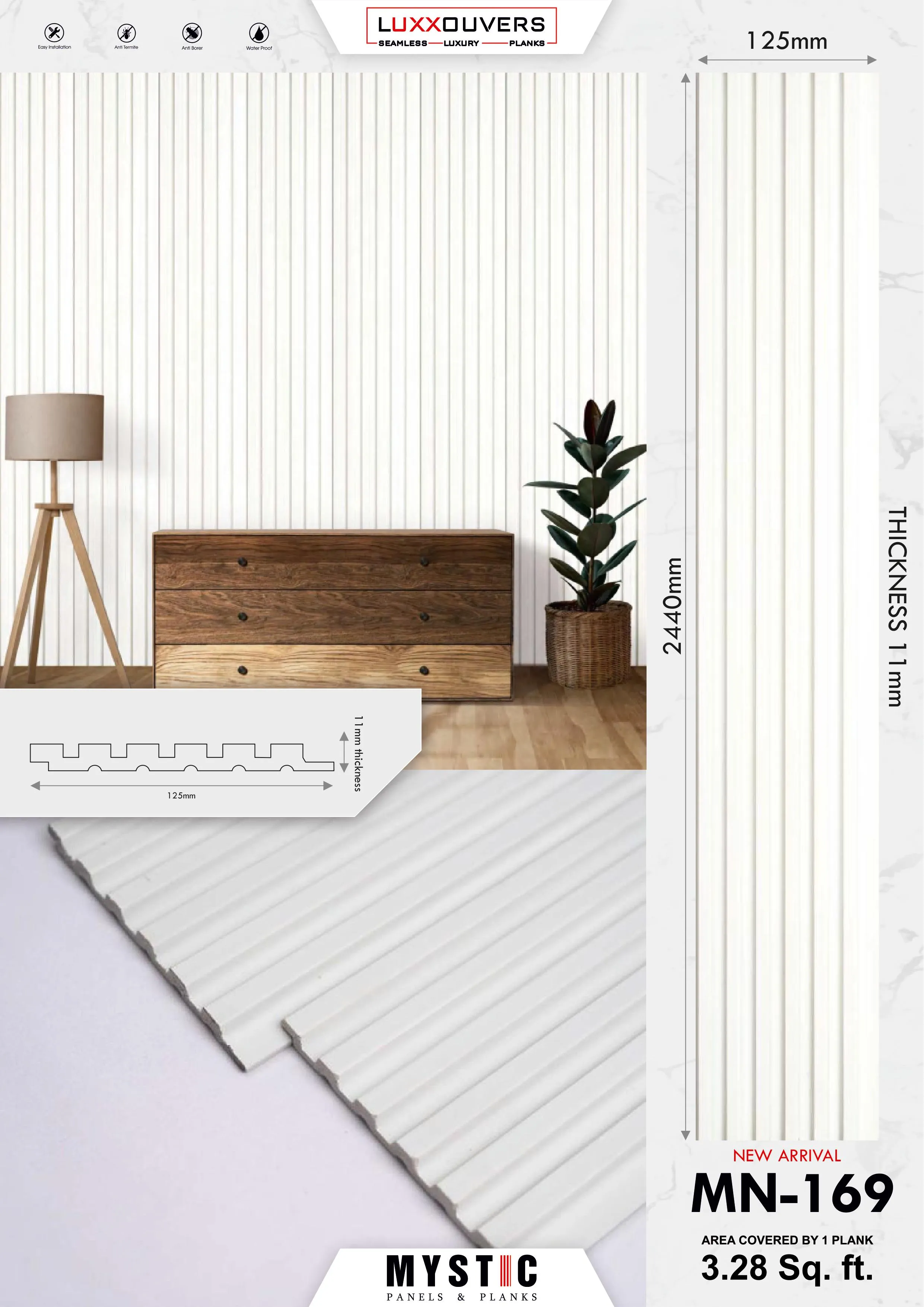 MN-159 Wall Panelling - Tuscany Charcoal | Elegant Home Décor