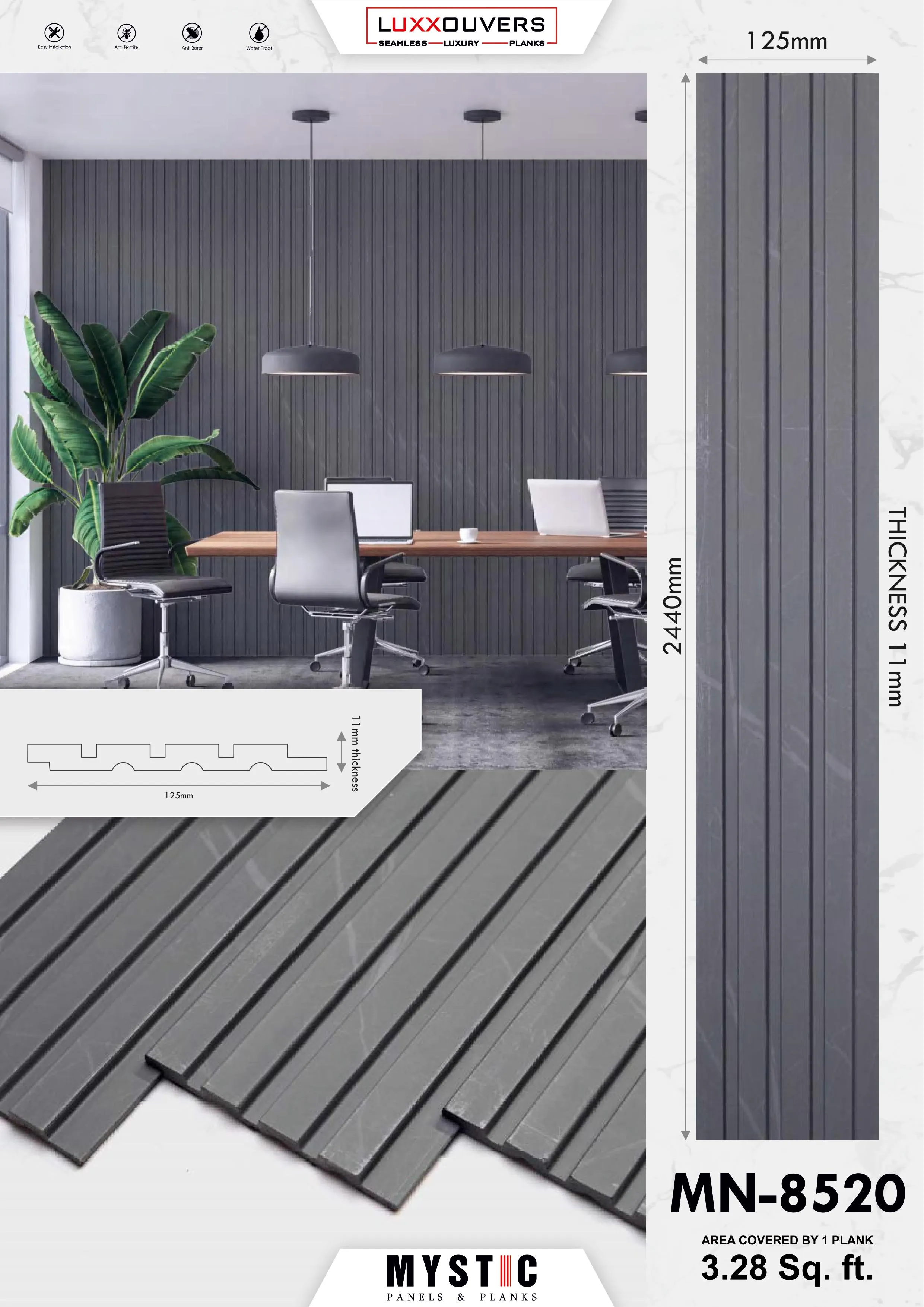 MN-179 Wall Paneling - Tuscany Charcoal