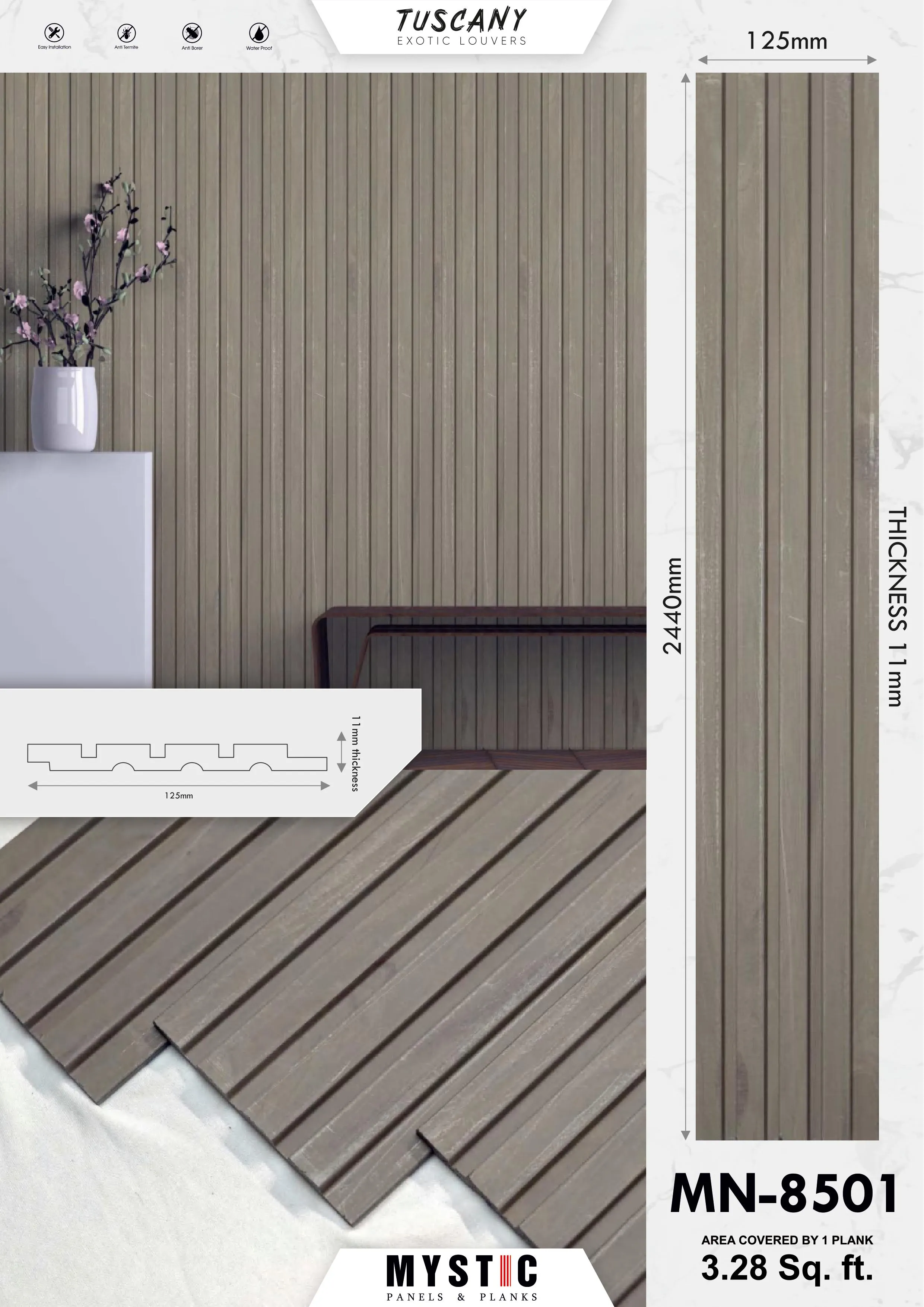 MN-567 Wall Panelling - Tuscany Charcoal