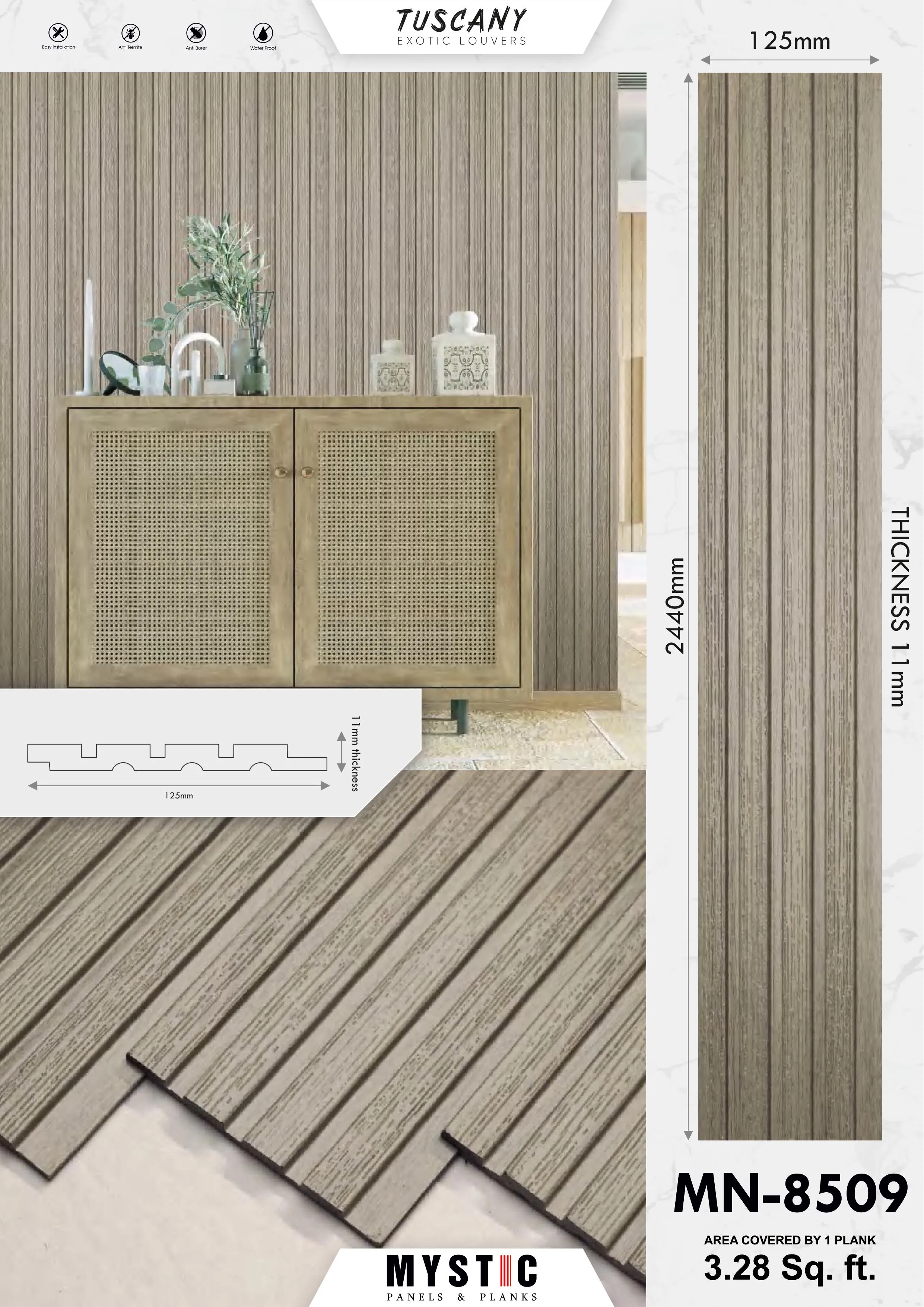 MN-8519 Tuscany Charcoal Wall Paneling | Elegant Home Décor