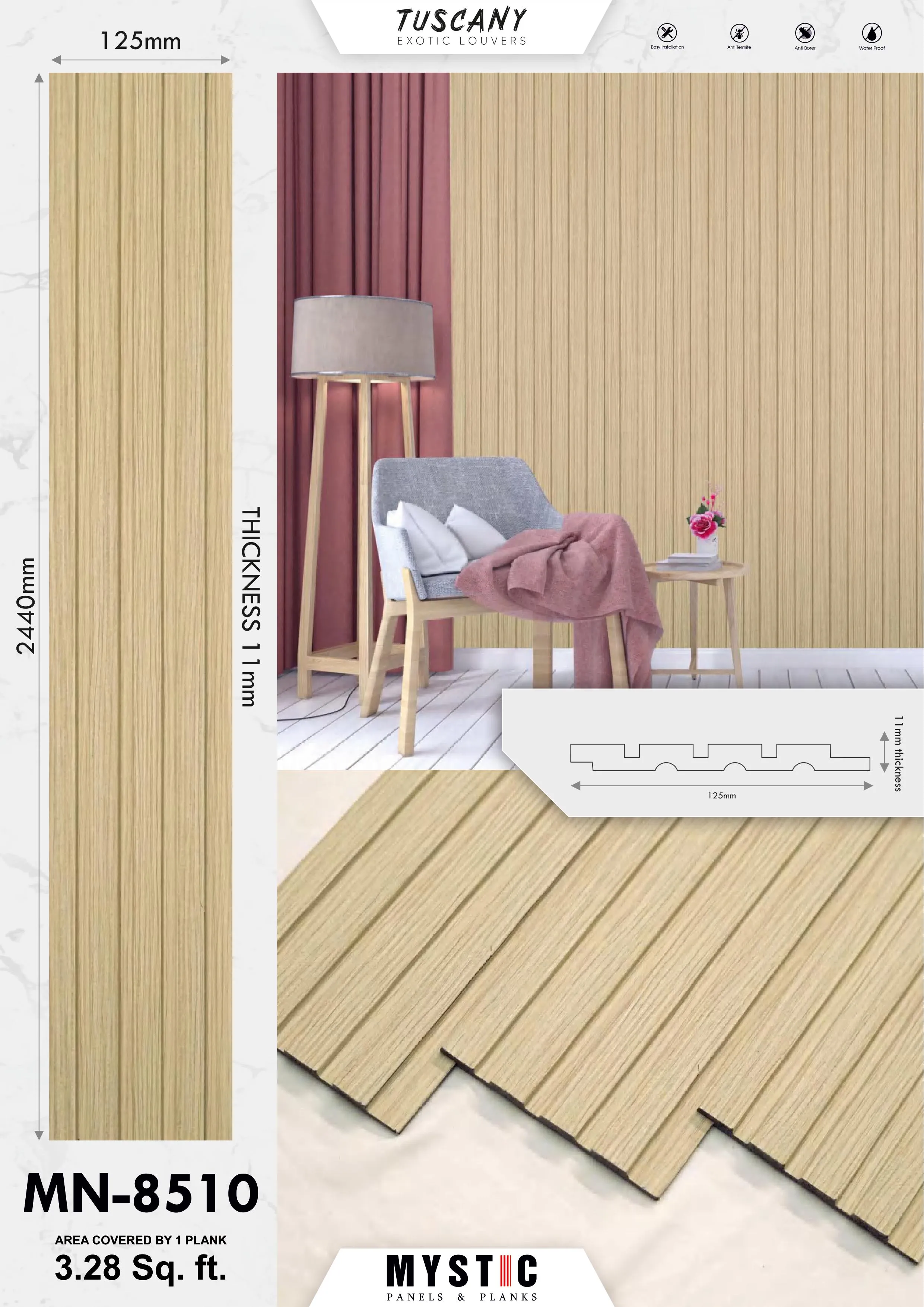 MN-8520 Wall Panelling Tuscany Charcoal
