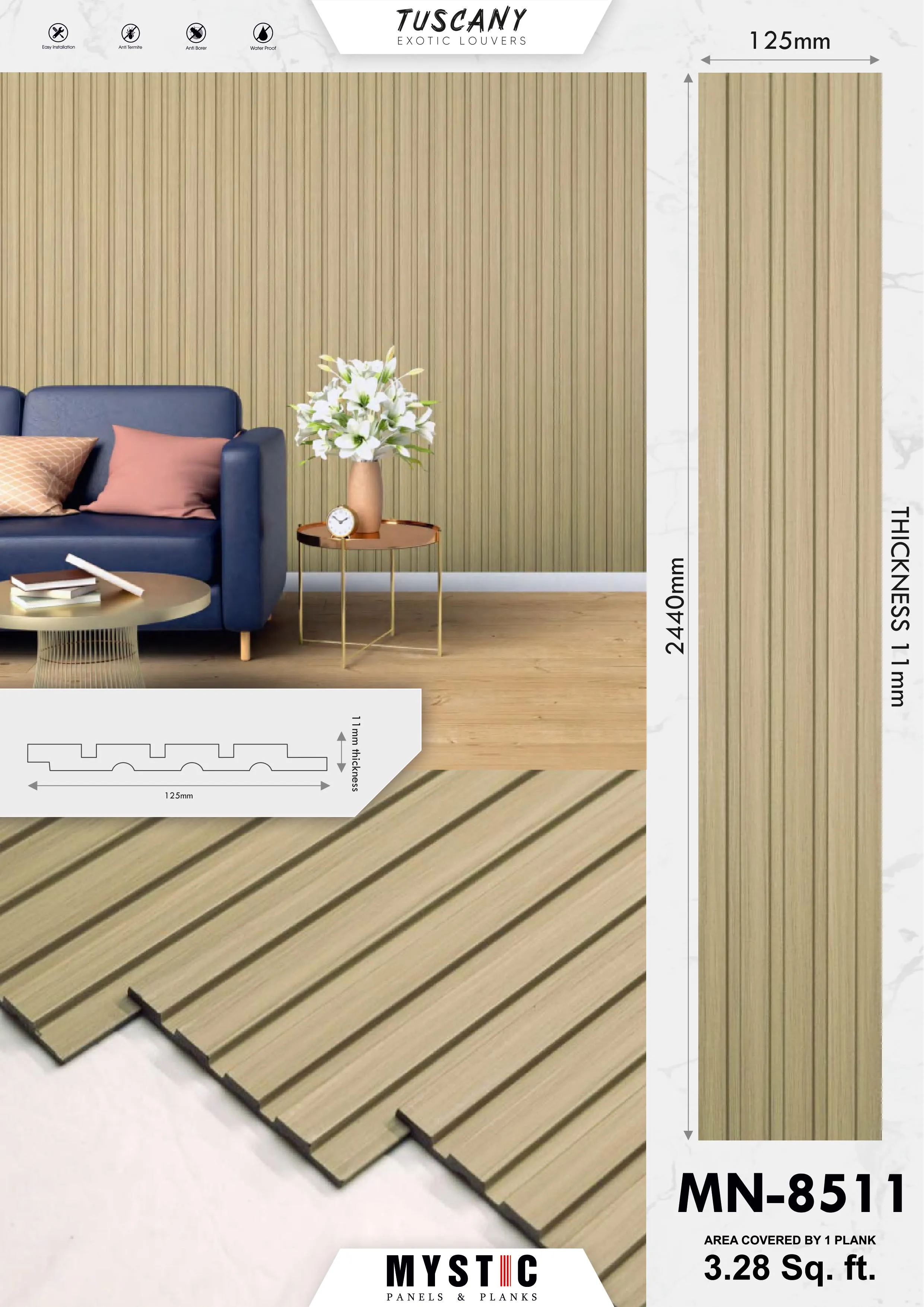 MN-8501 Tuscany Charcoal Wall Panelling