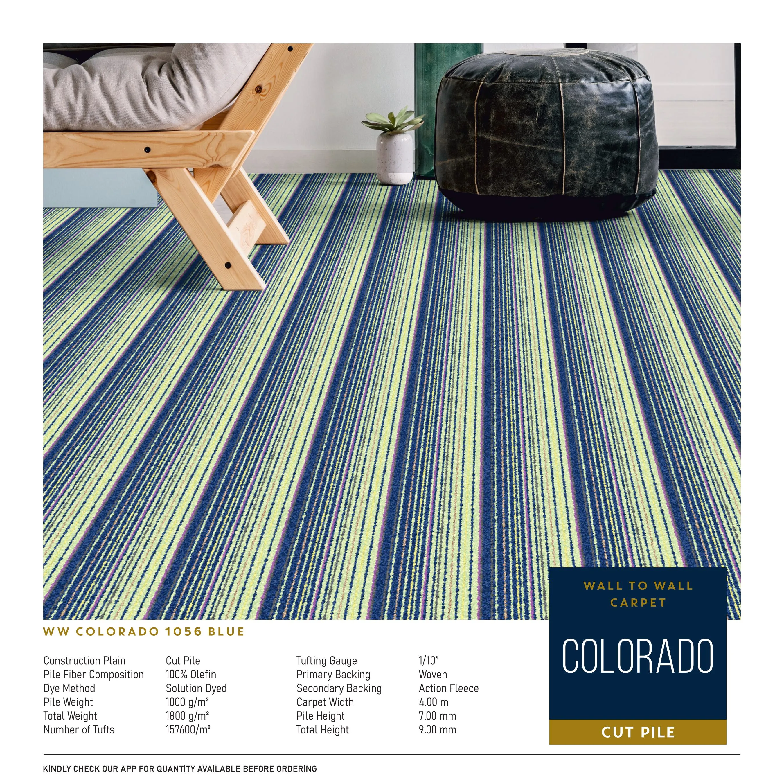 WW Colorado 1056 Blue Carpet Tile – Stylish & Durable