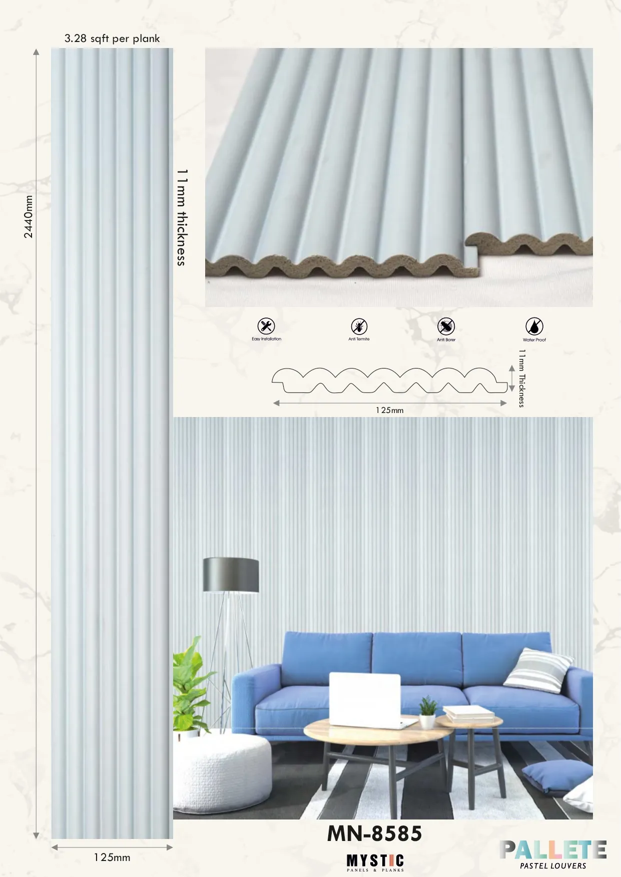 MN-8585 Charcoal Wall Louver - Enhance Your Space with Style