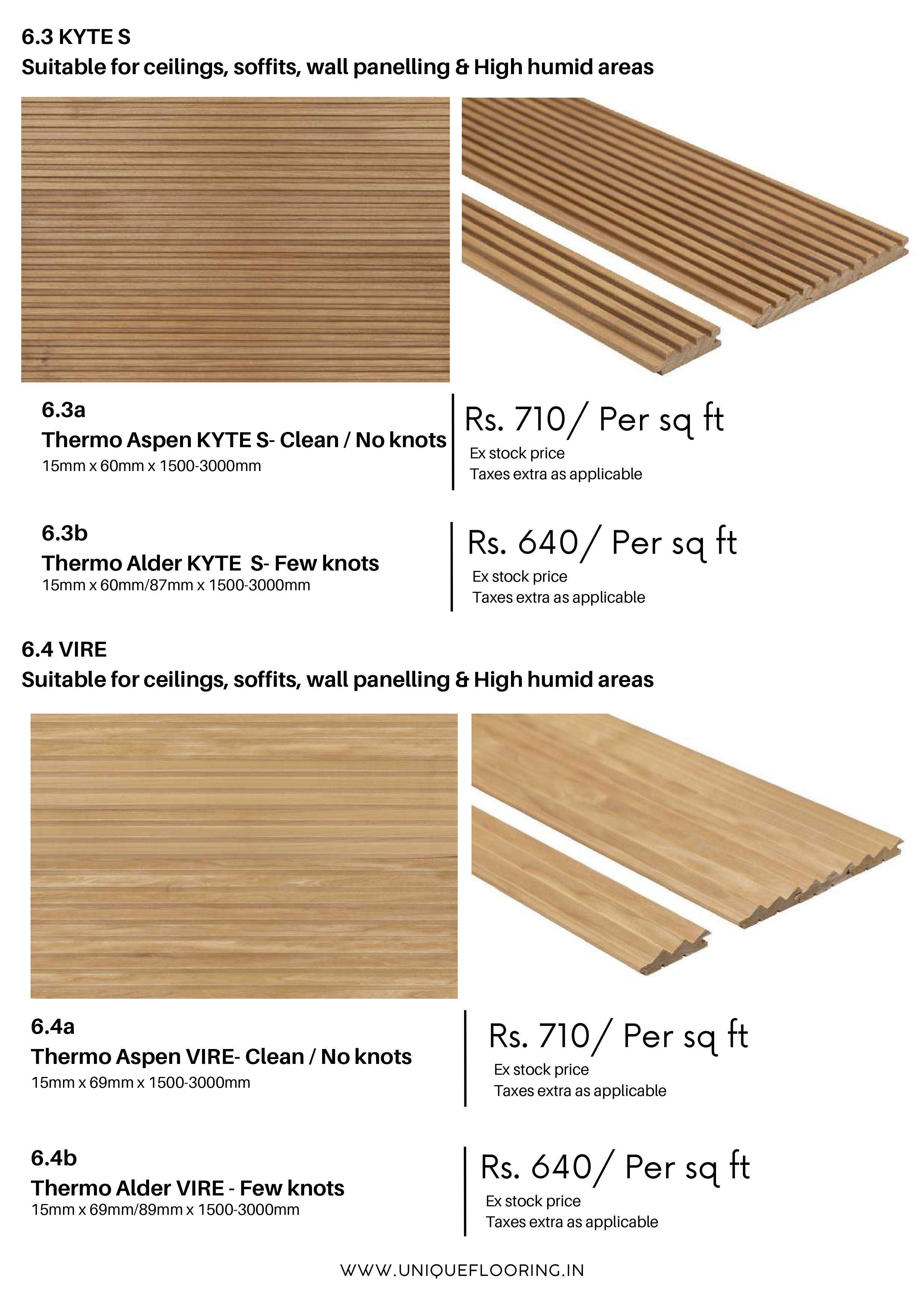 Thermo Pine Wood Panels - Ideal for Ceilings & High Humid Areas