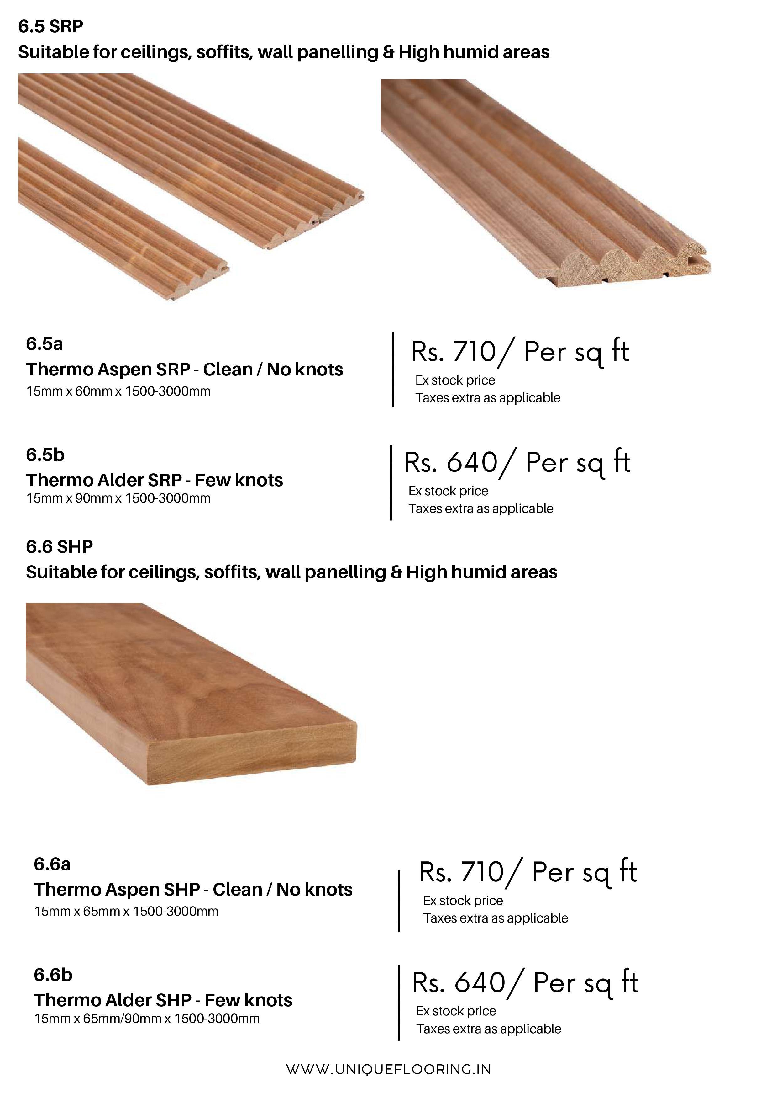 Thermo Pine Wood Panels - Ideal for Ceilings & High Humid Areas