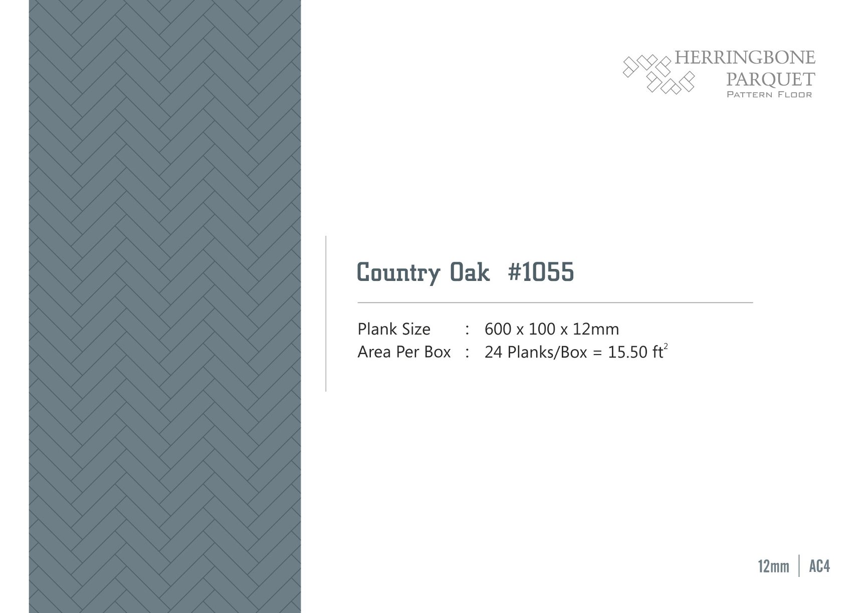 country Oak #1055 Herringbone Flooring | 12mm Premium