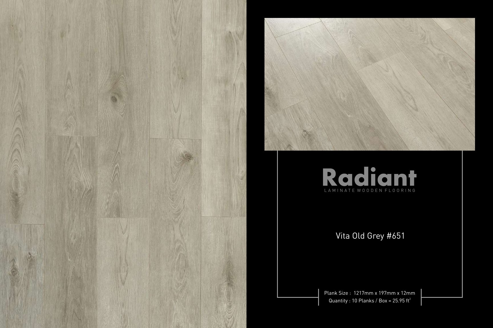 Vita Old Grey #651 (Radiant) Lamiwood Laminate Flooring