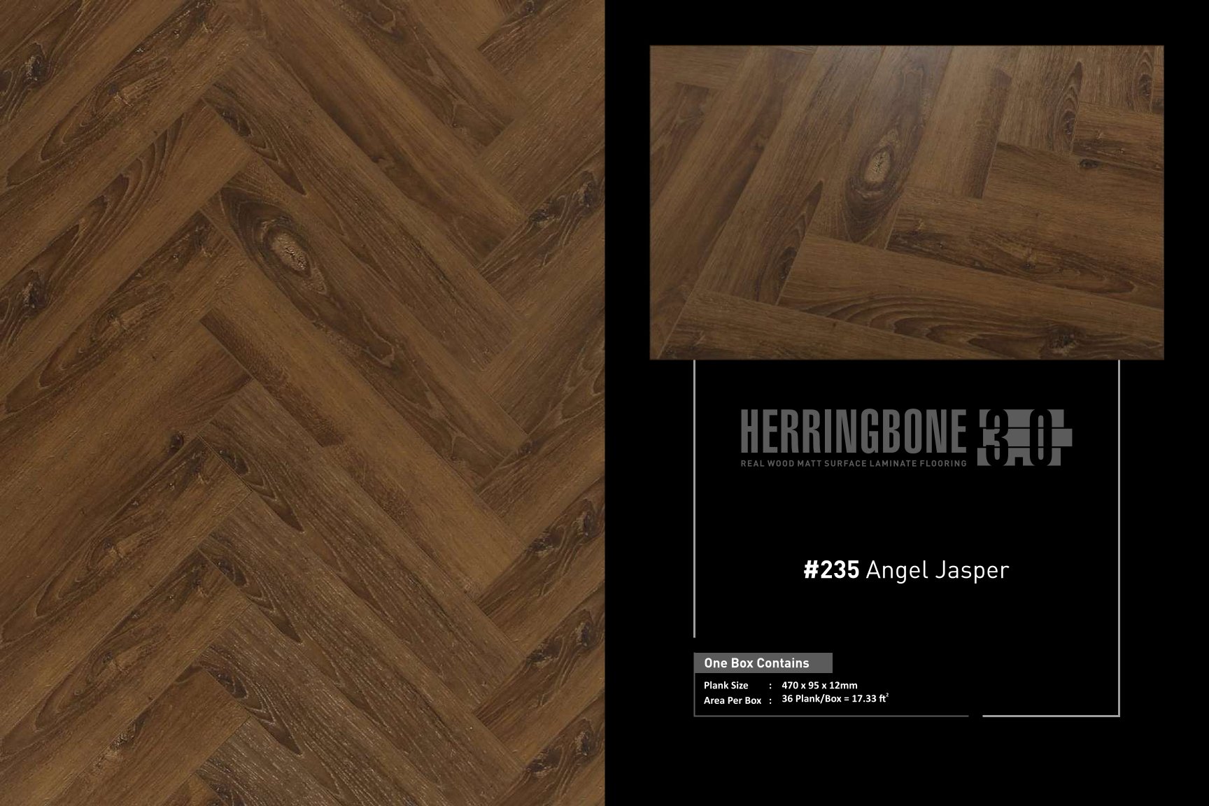 Kaara Herringbone 3.0 Laminate Flooring – 12mm #235- Angel Jasper