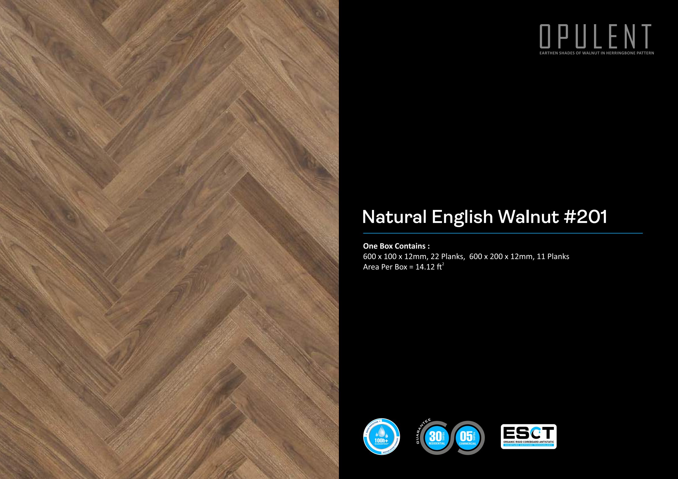 Natural English Walnut #201 | 12MM Lamiwood Flooring