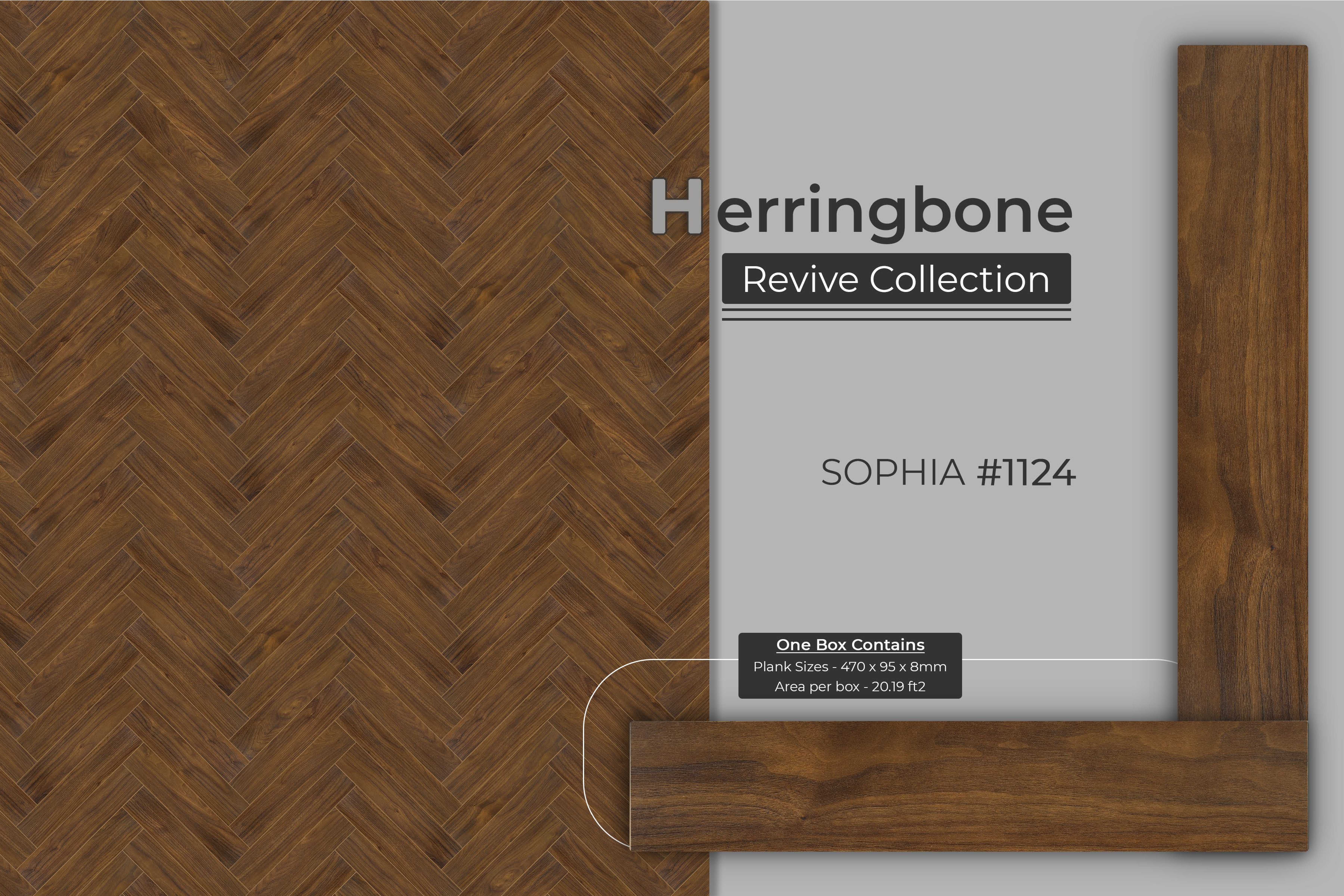 Kaara Lamiwood Herringbone 8mm Flooring - Sophia  #1124