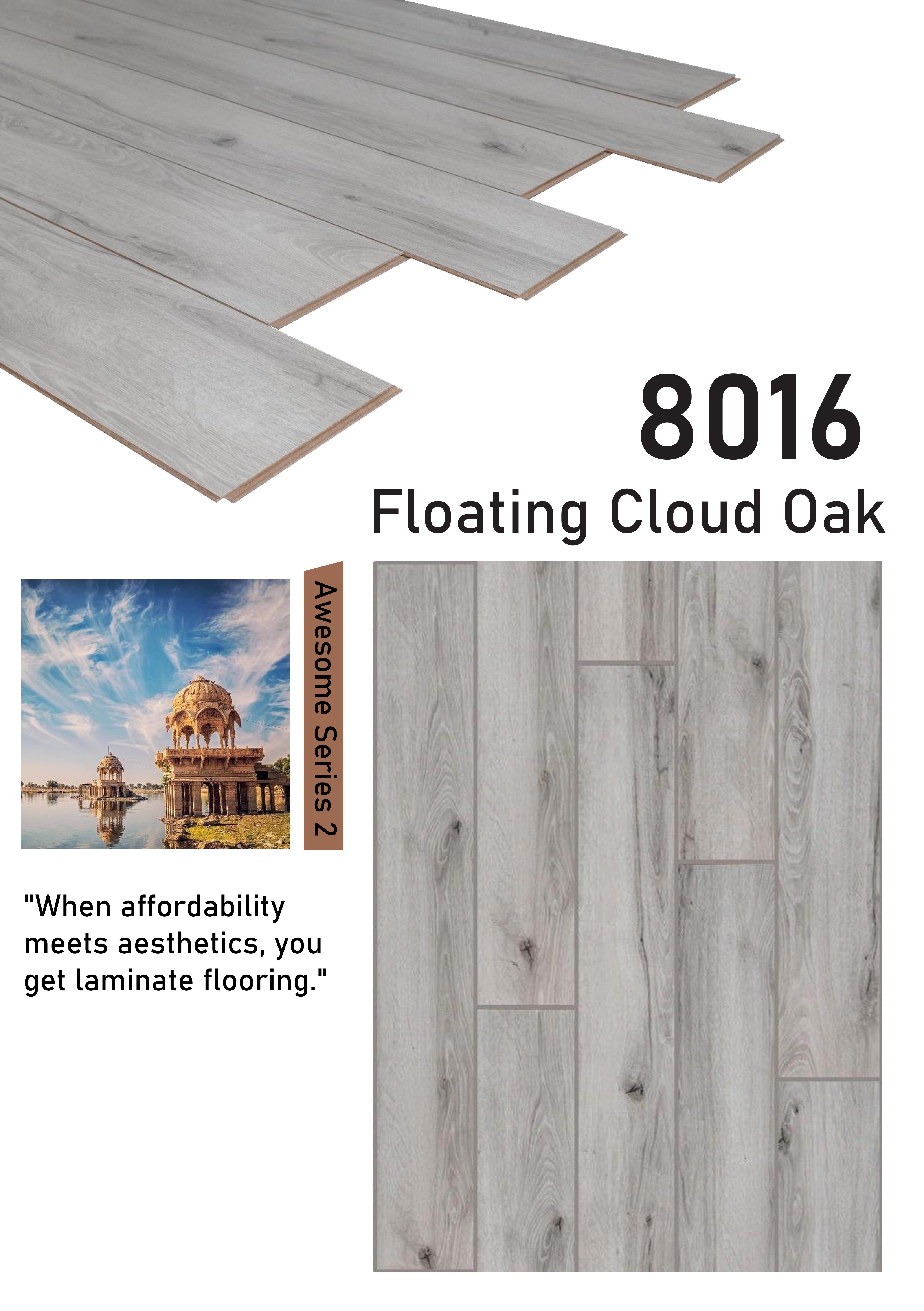 8016 Floating Cloud Oak 8mm plank Awesome Series Galgoo Laminate Flooring