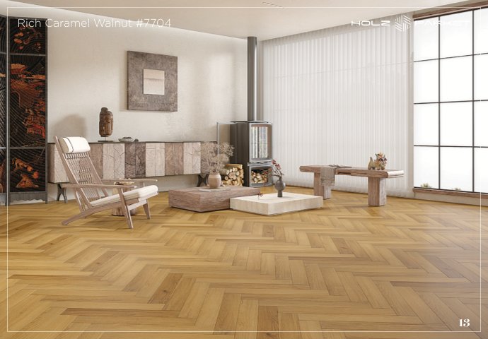 Rich Caramel Walnut #7704 - Lamiwood Laminate Flooring