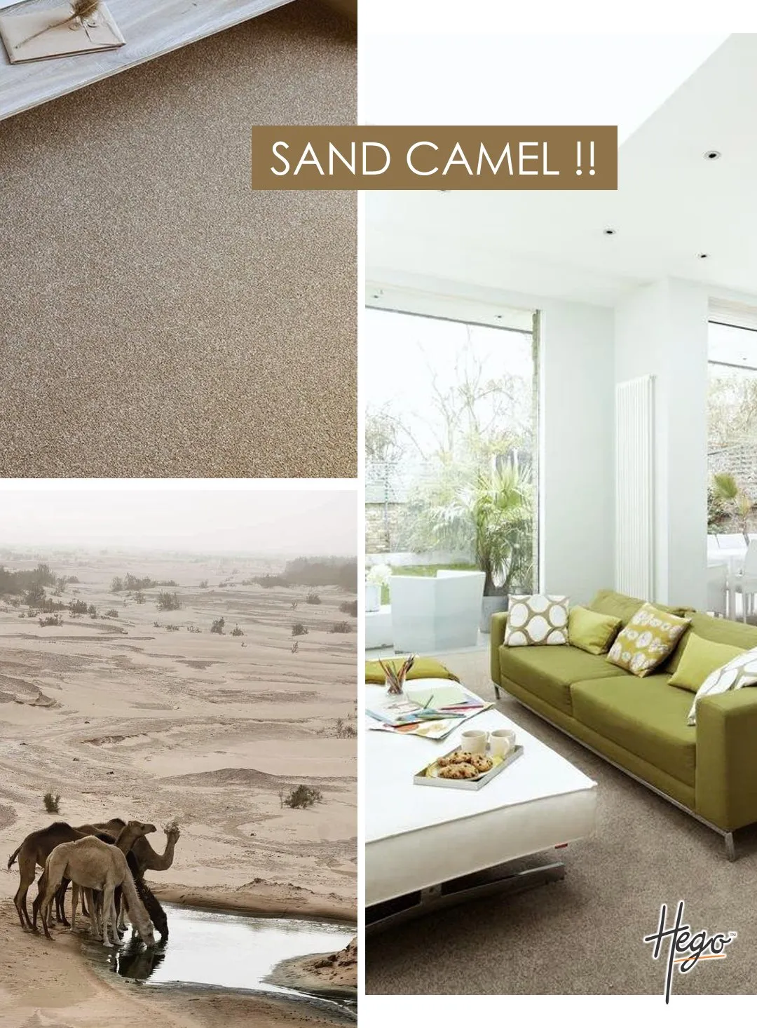 HEGO Feather Ultra Carpet Roll - 9964 Sand Camel