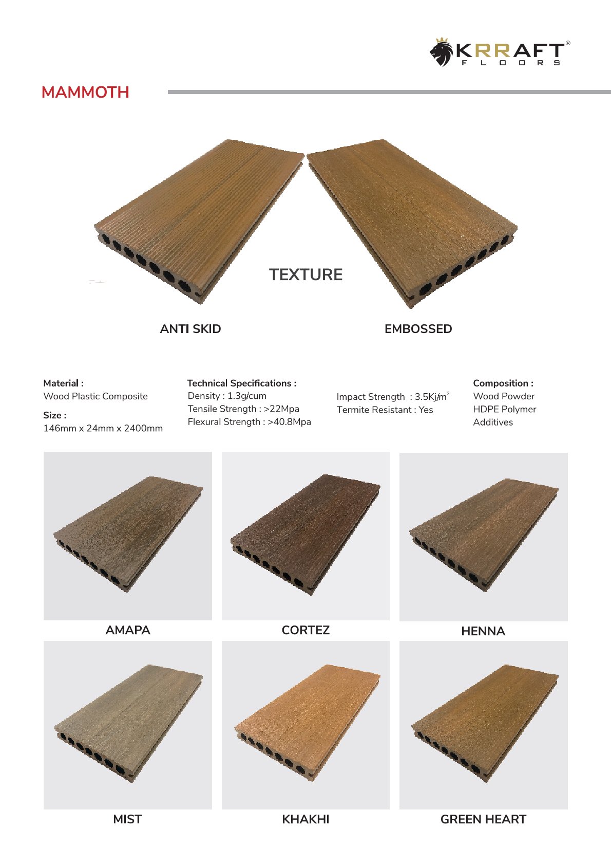 Durable WPC Decking – Krraft Floor 146x24x2400mm