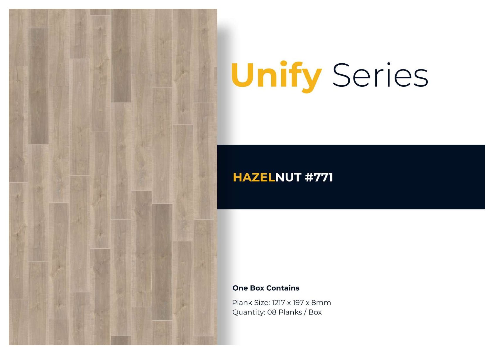 Hazelnut #771 Unify Waterproof Lamiwood Laminate Flooring 12mm