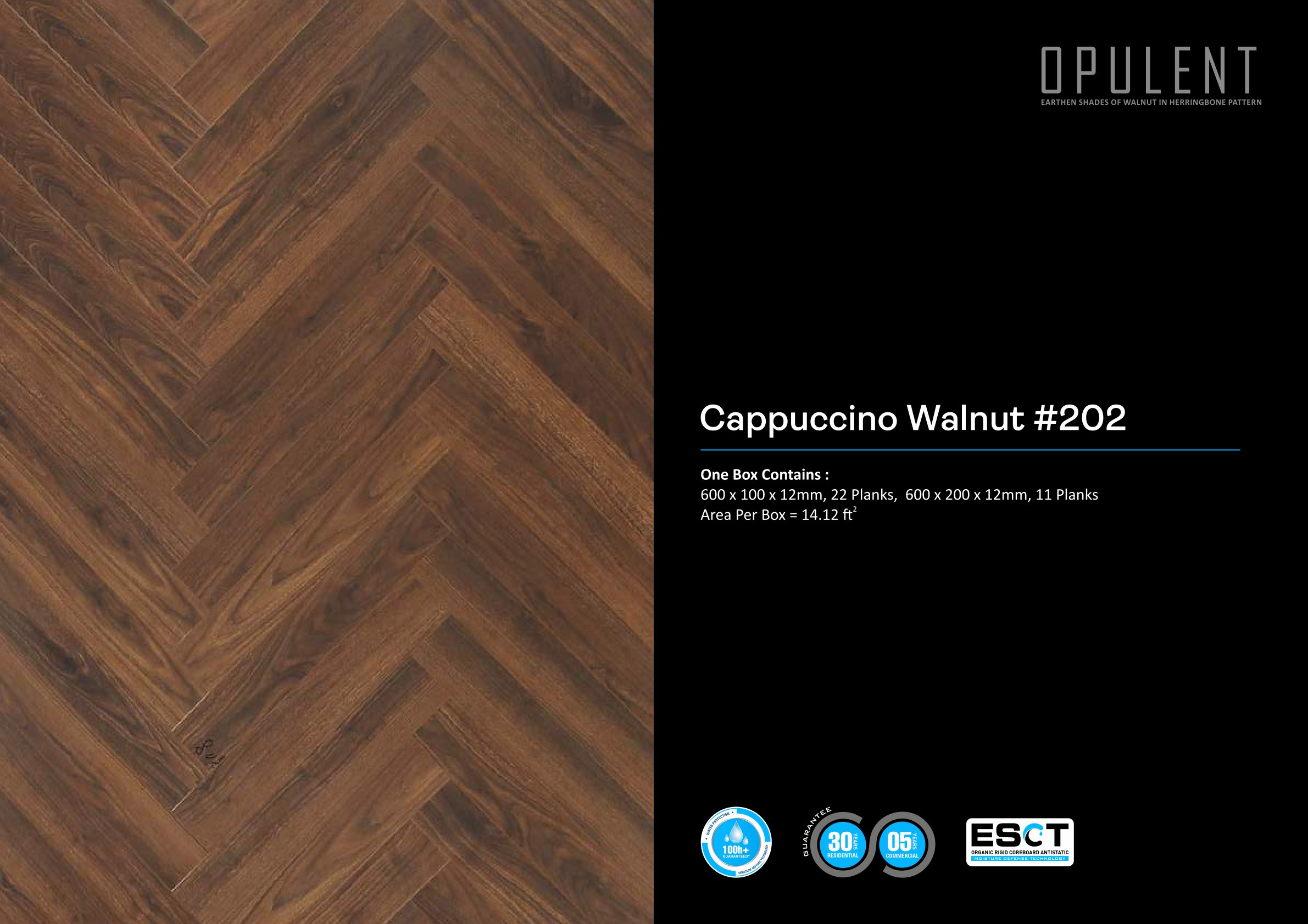 Cappuccino Walnut 202 - 12MM Lamiwood Laminate Flooring