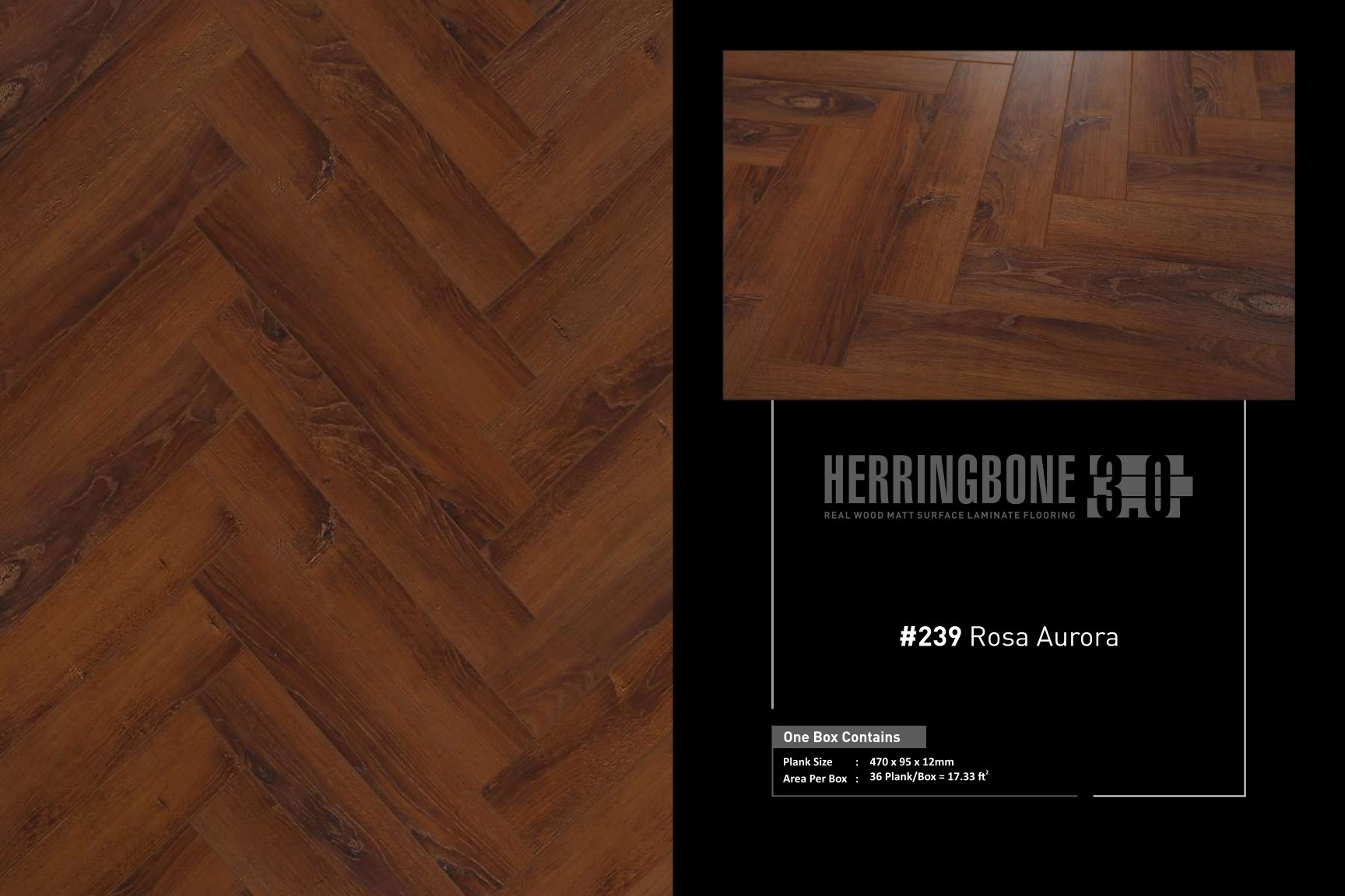 ROSA AURORA #239 Herringbone 12MM Laminate Flooring