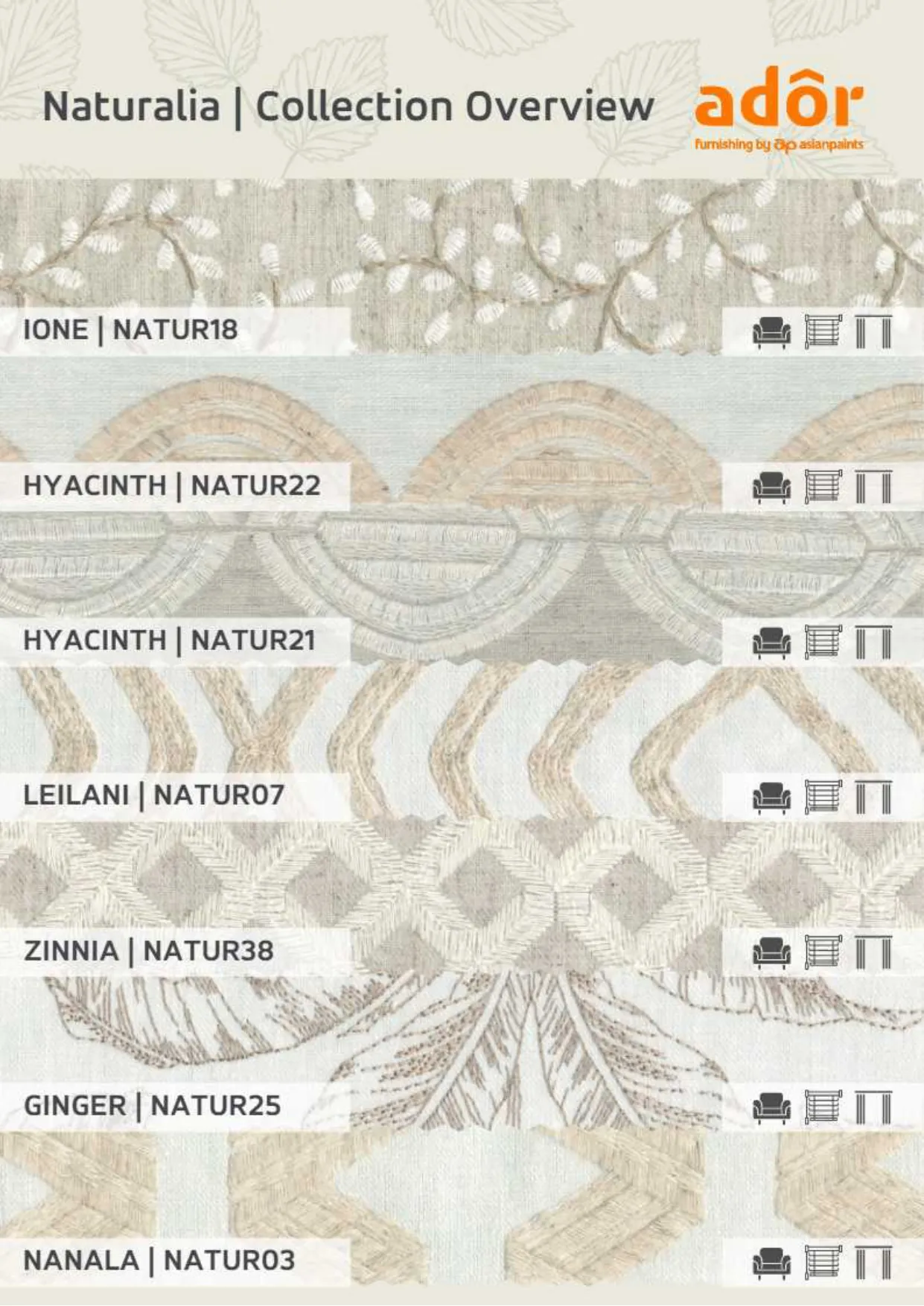 Naturalia - AP : Adore Embroidery Fabric
