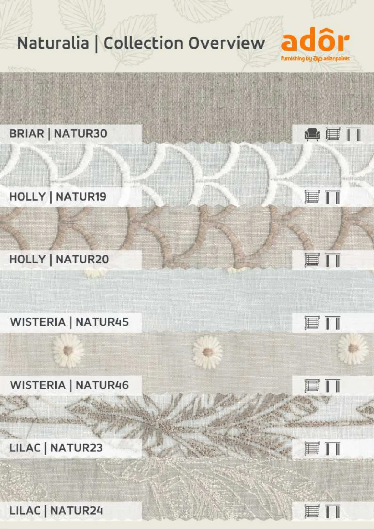 Naturalia - AP : Adore Embroidery Fabric