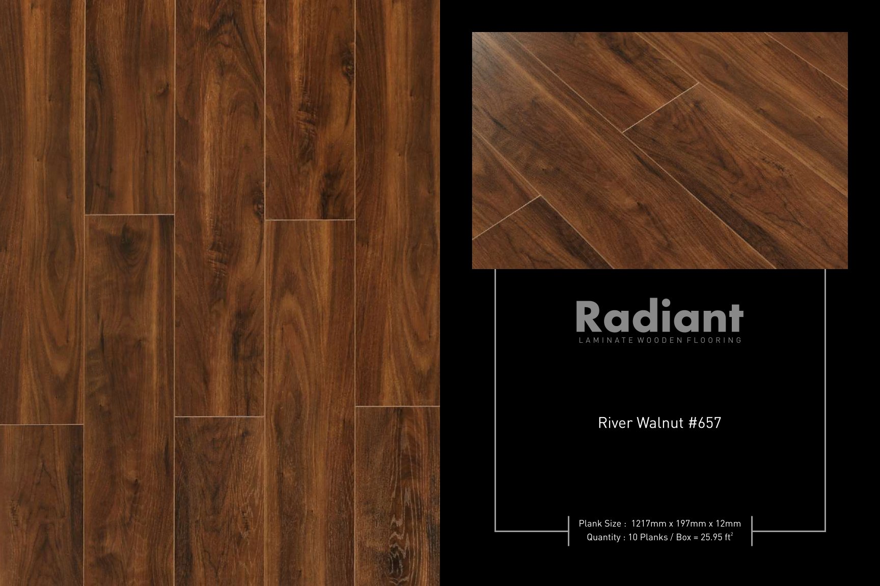 River Walnut #657 Radiant Laminate Wood Flooring