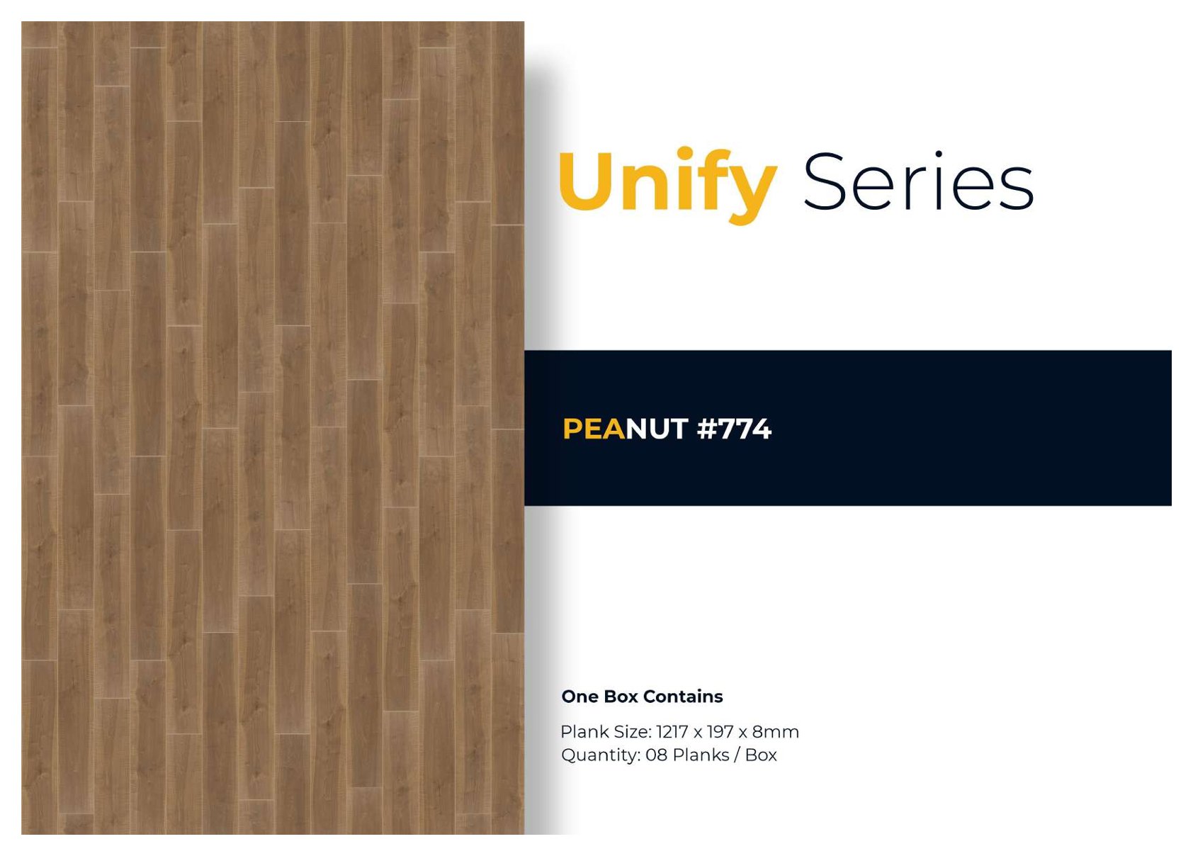 PEANUT #774 Unify Waterproof Lamiwood Laminate Flooring 8MM