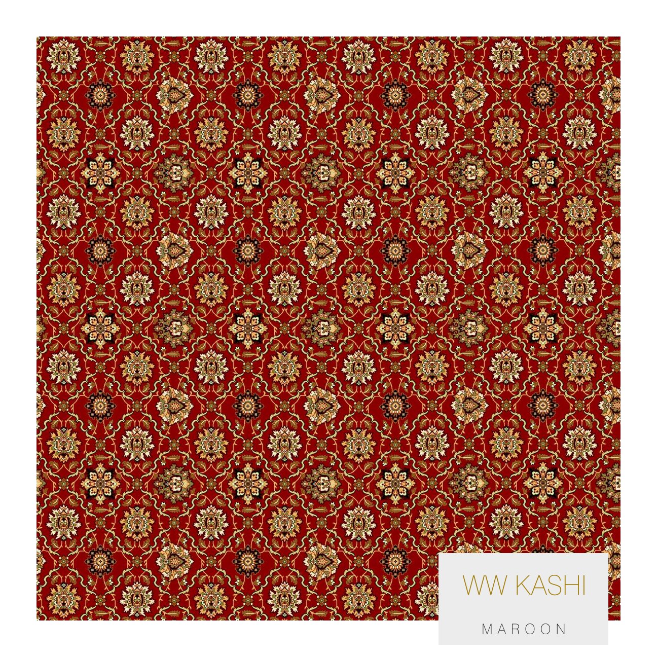 Divine Wilton Smart Kashi Carpet Roll - Maroon