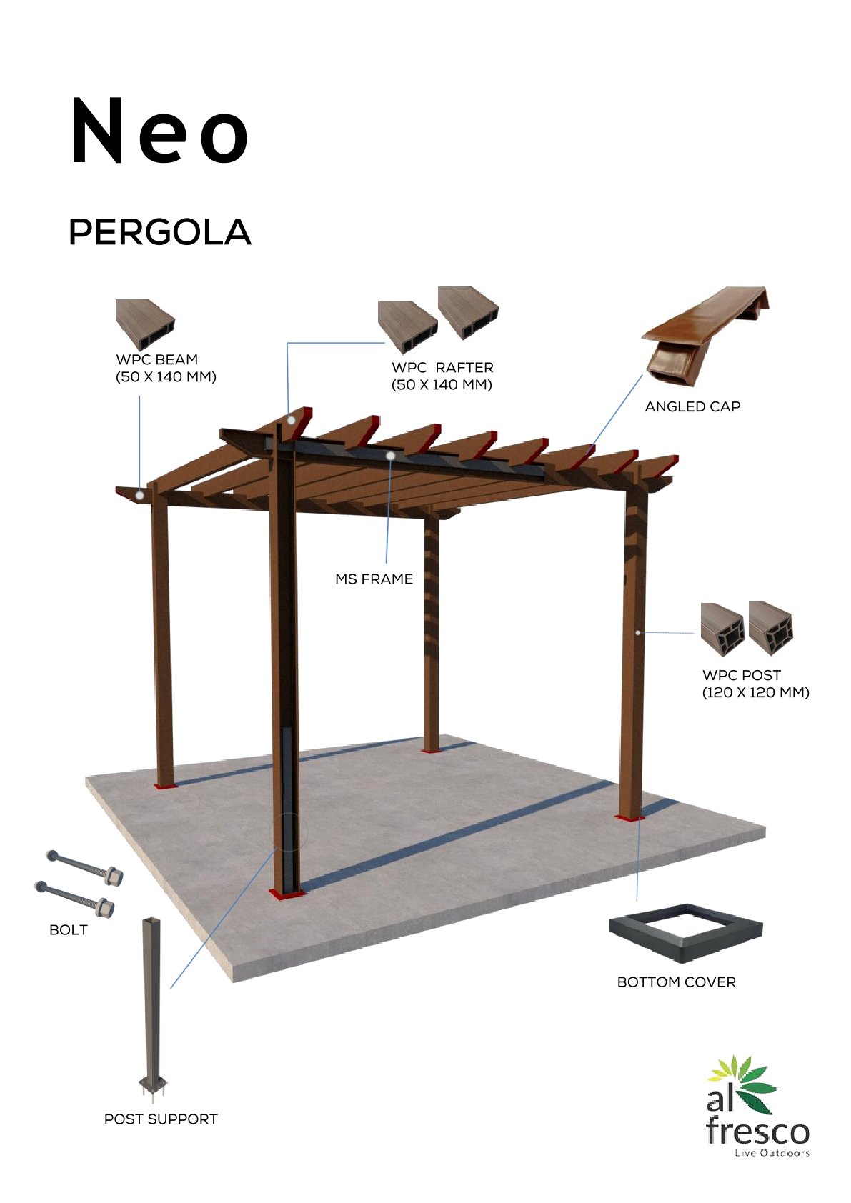 Wonderwood Neo Pergola – Stylish & Durable Outdoor Shade