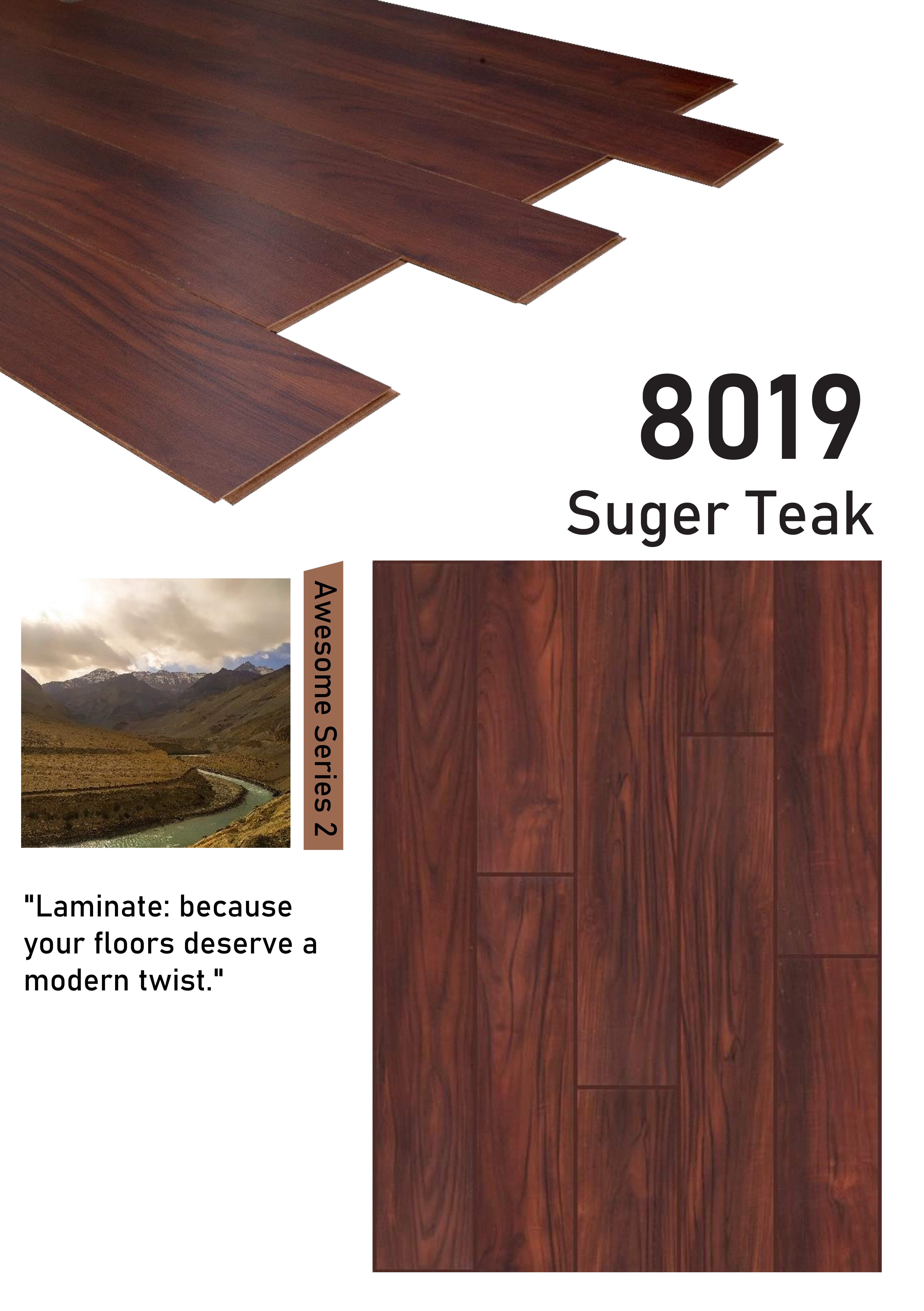 8019 Sugar Teak 8mm plank Awesome Series Galgoo Laminate Flooring