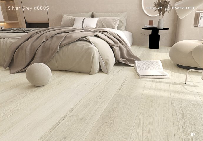 Silver Grey #8805 Hybrid Laminate Wood Flooring