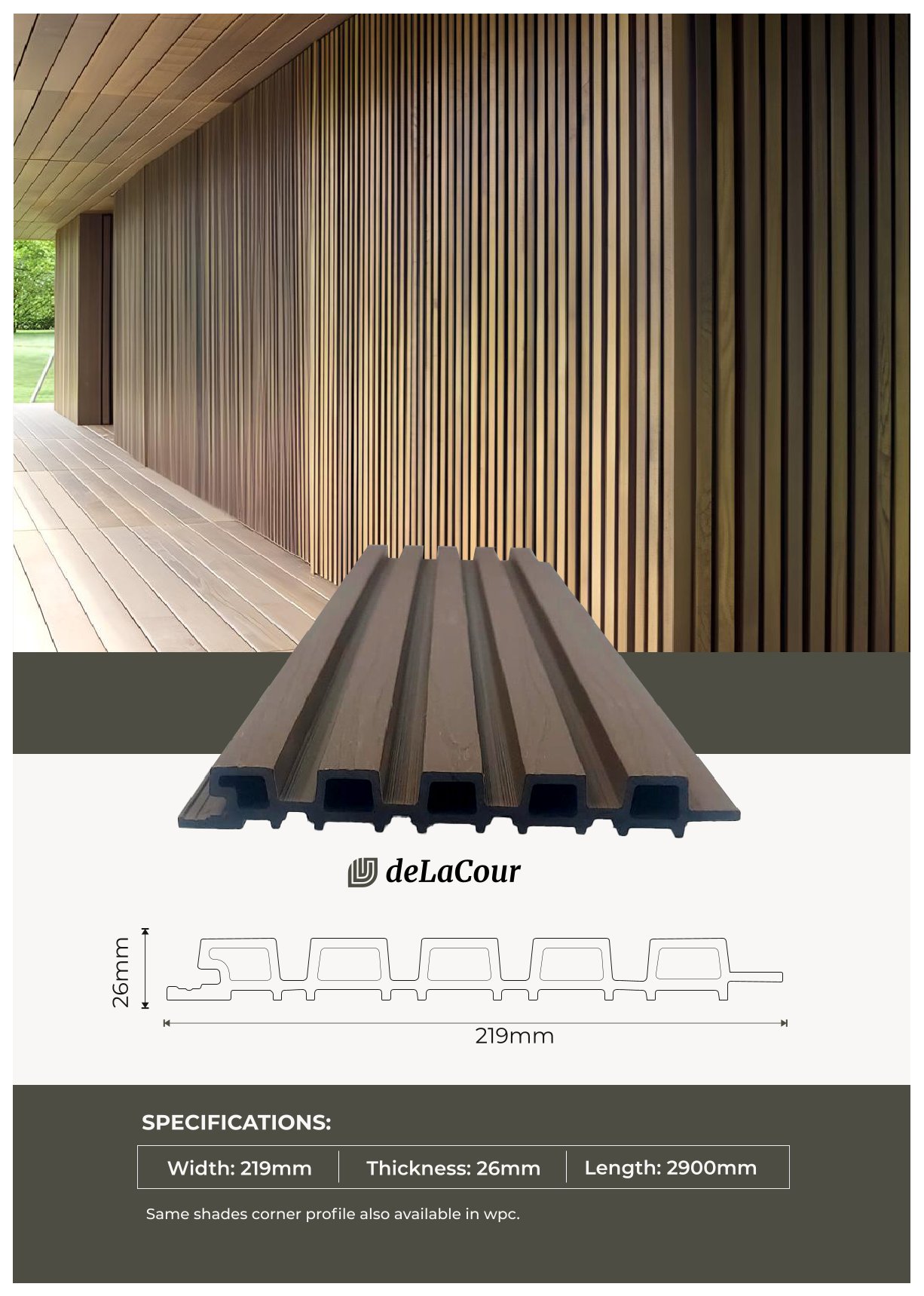 deLaCour WPC Louvers – Stylish & Durable Panels