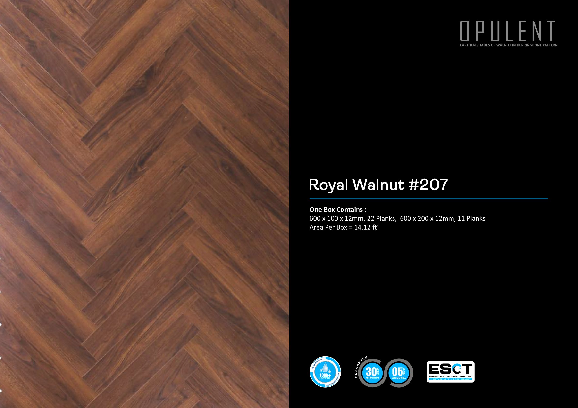 Royal Walnut #207 12MM Lamiwood Laminate Flooring