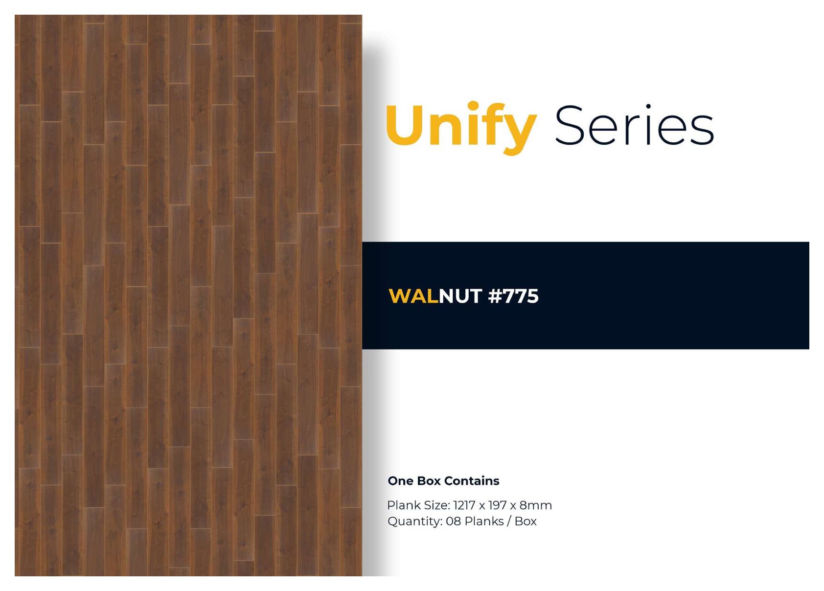 Walnut #775 Unify Waterproof 8MM Lamiwood Laminate Flooring