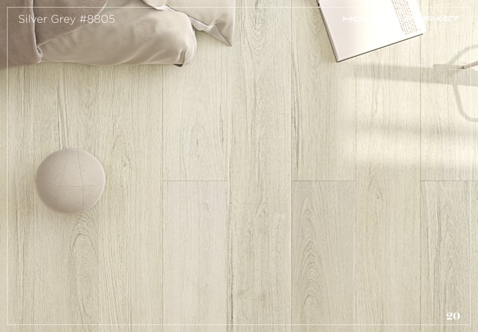 Silver Grey #8805 Hybrid Laminate Wood Flooring