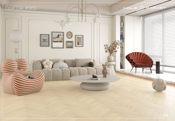 Kaara Lamiwood 8mm Herringbone Flooring – Opal Oak #1955