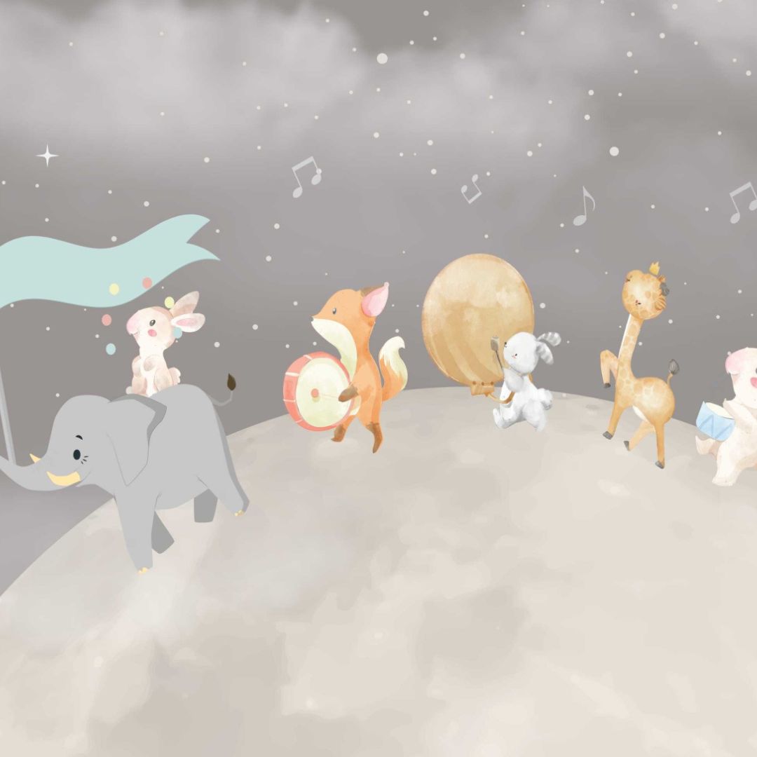 Moonlit Menagerie: Animals on Moon Kids Collection for Dreamy Adventures