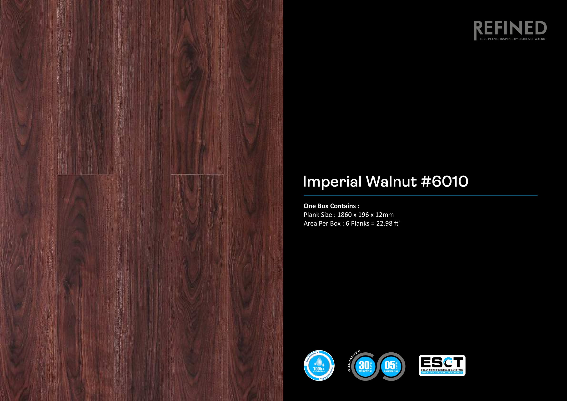 Imperial Walnut #6010 12MM Lamiwood Laminate Flooring