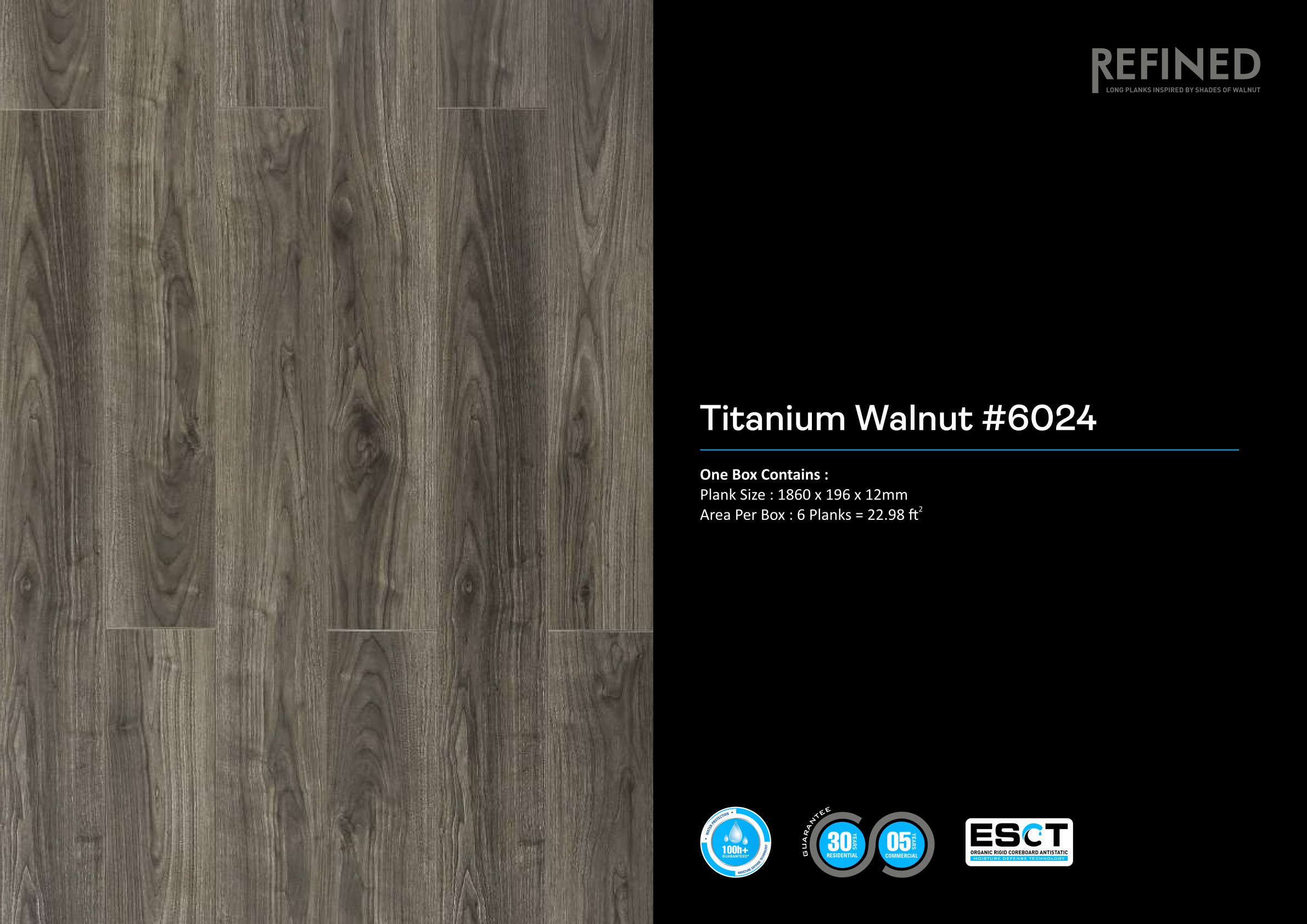 Titanium Walnut #6024 12mm Laminate Wood Flooring by FLOOR2o