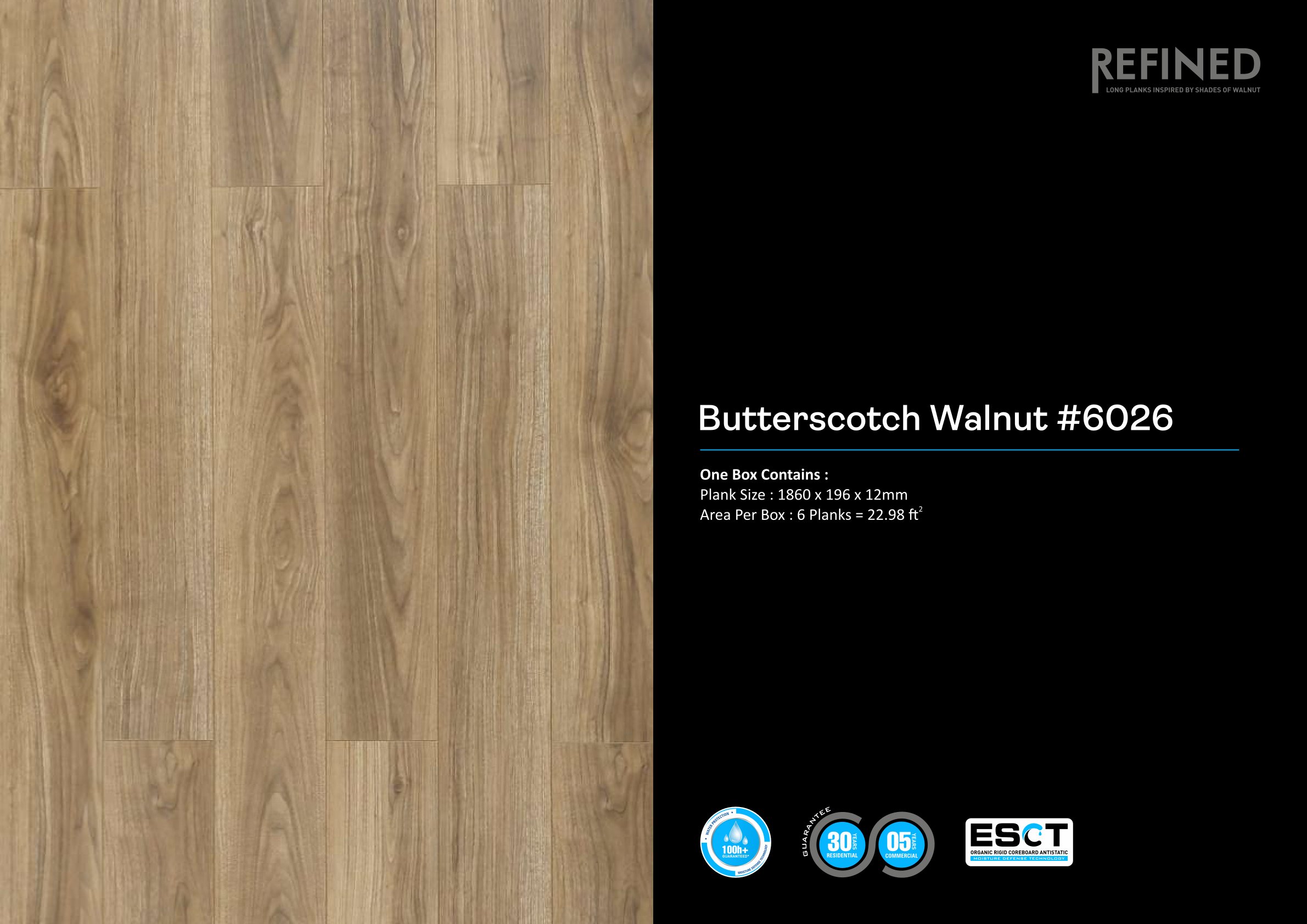 Butterscotch Walnut 12MM Laminate Flooring - FLOOR2o #6026