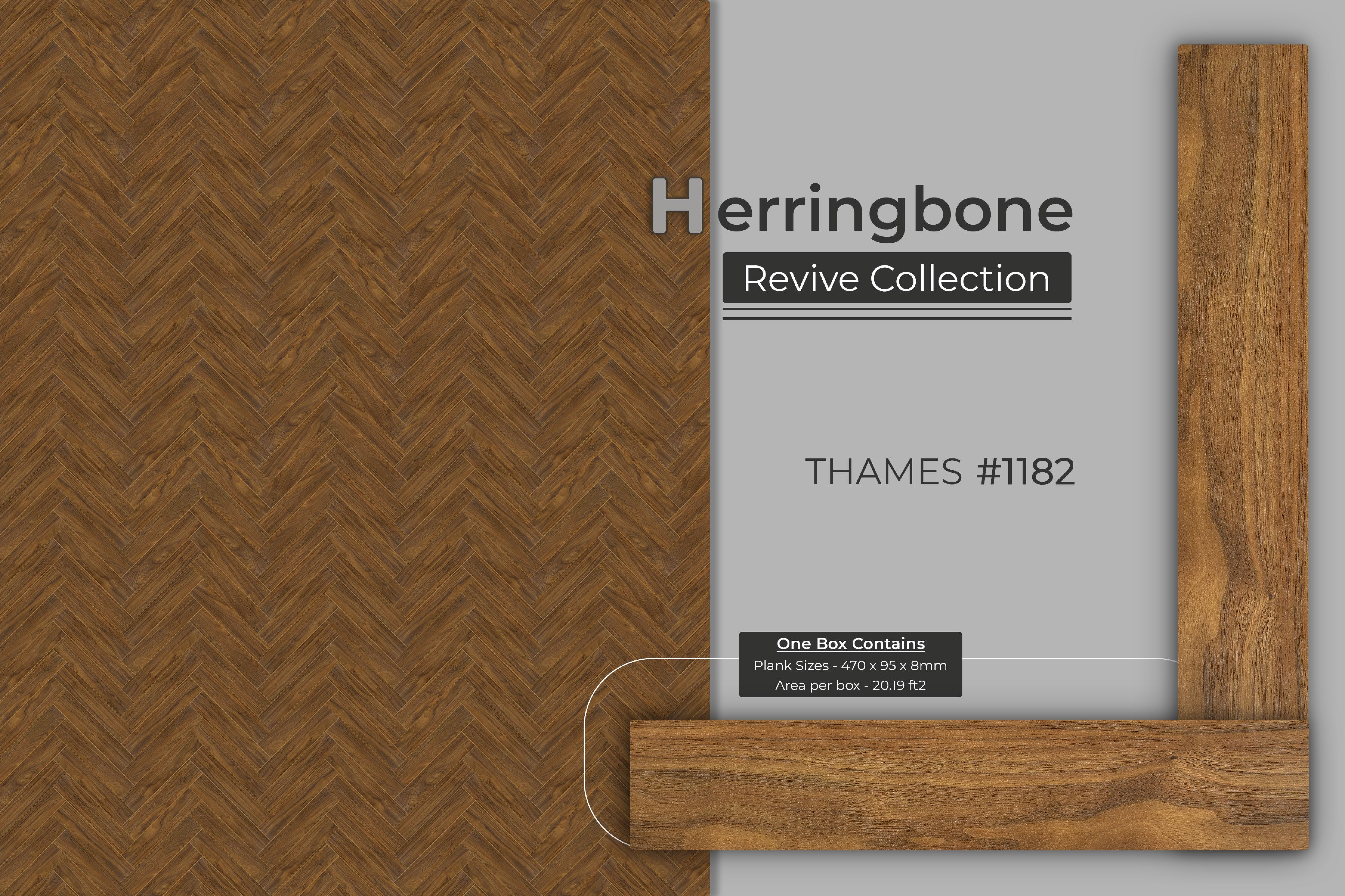 Kaara Lamiwood Herringbone 8mm Flooring - Thames