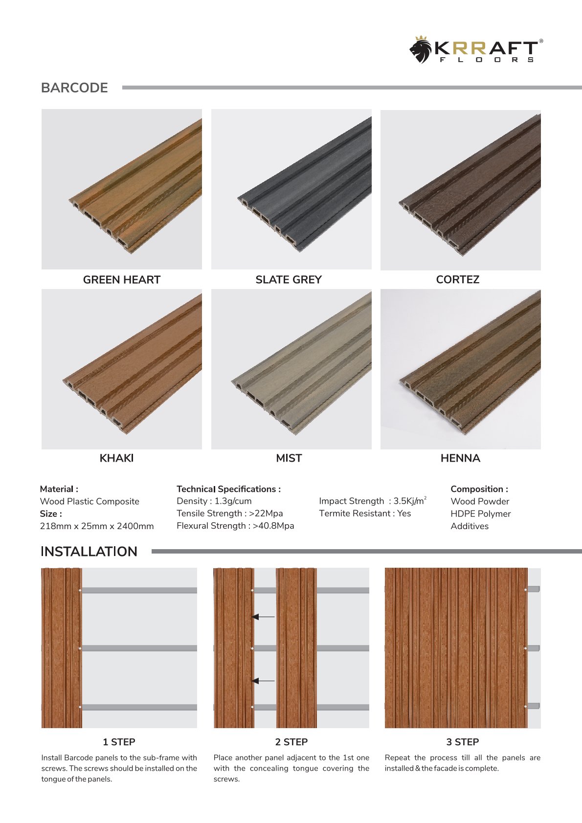 Durable WPC Decking – Krraft Floor 218x25x2400mm