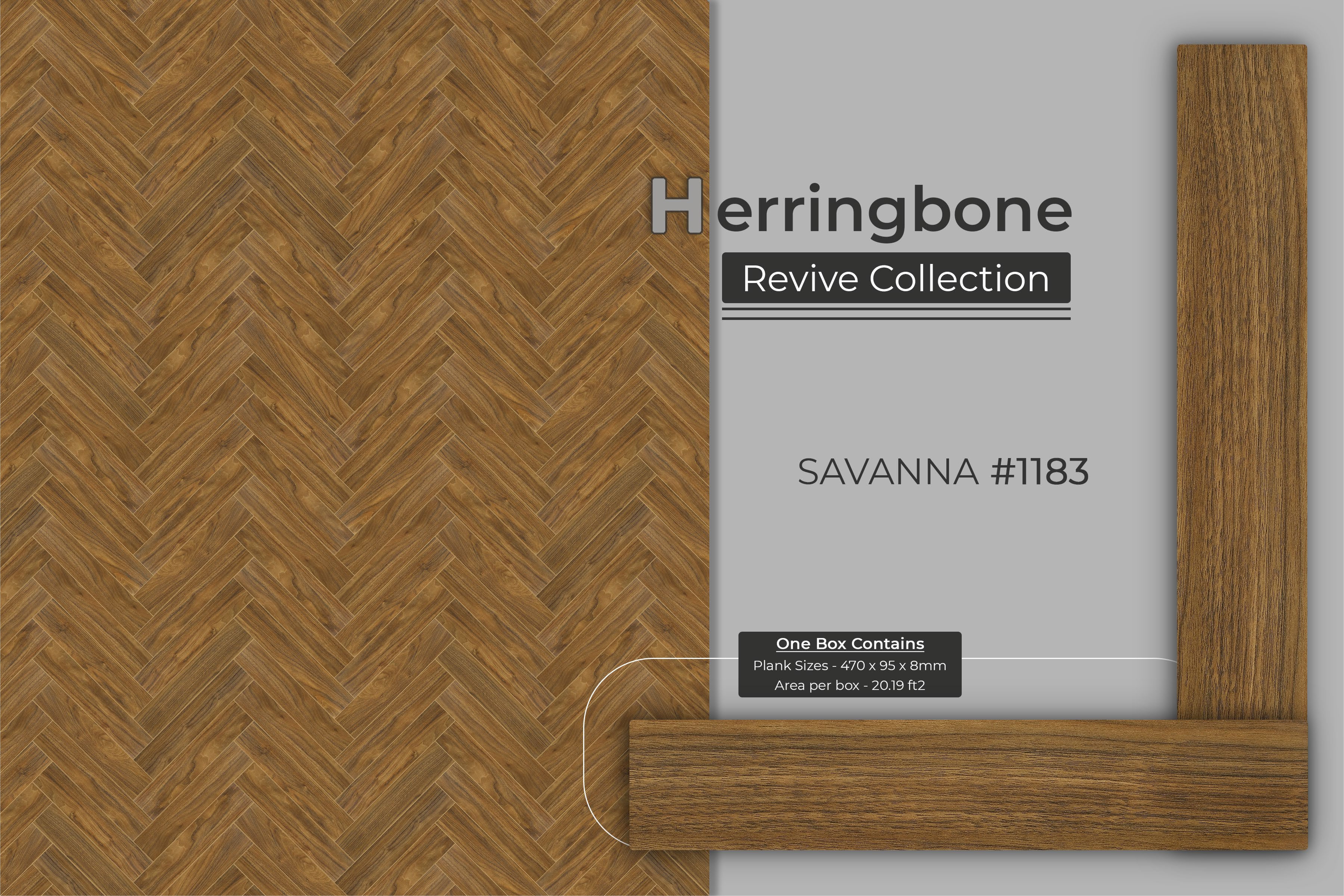 Kaara Lamiwood Herringbone 8mm Flooring - Savanna #1183