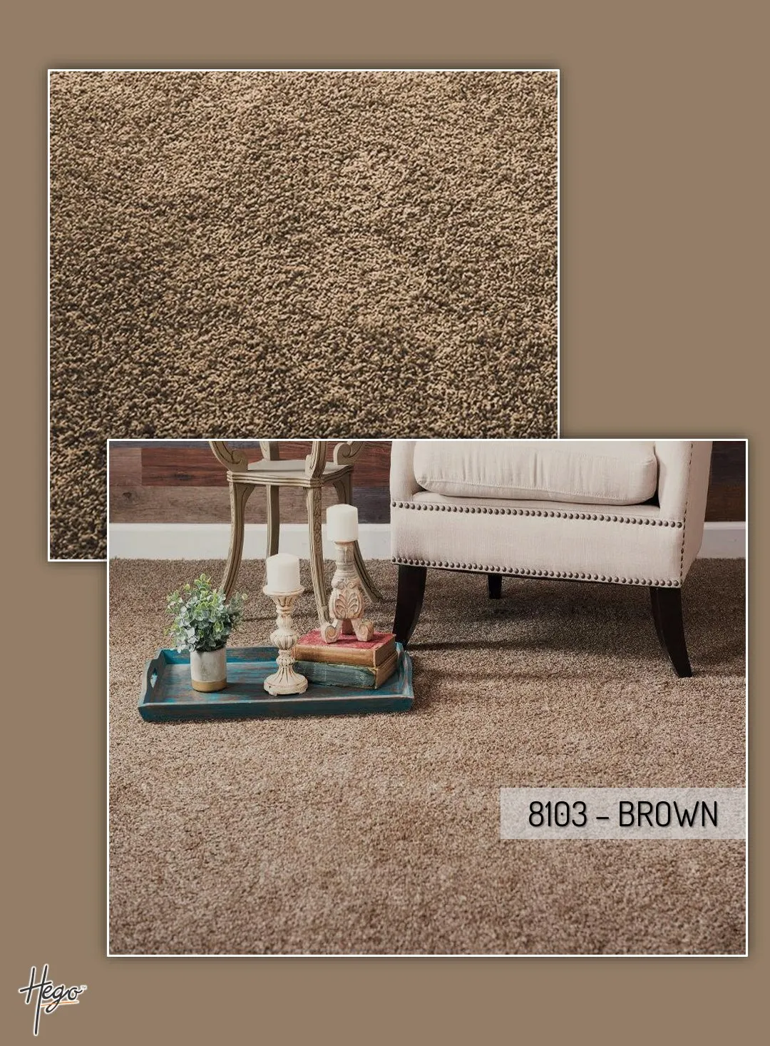 HEGO Silky Plus Carpet Roll - 8103 Brown | Premium Quality
