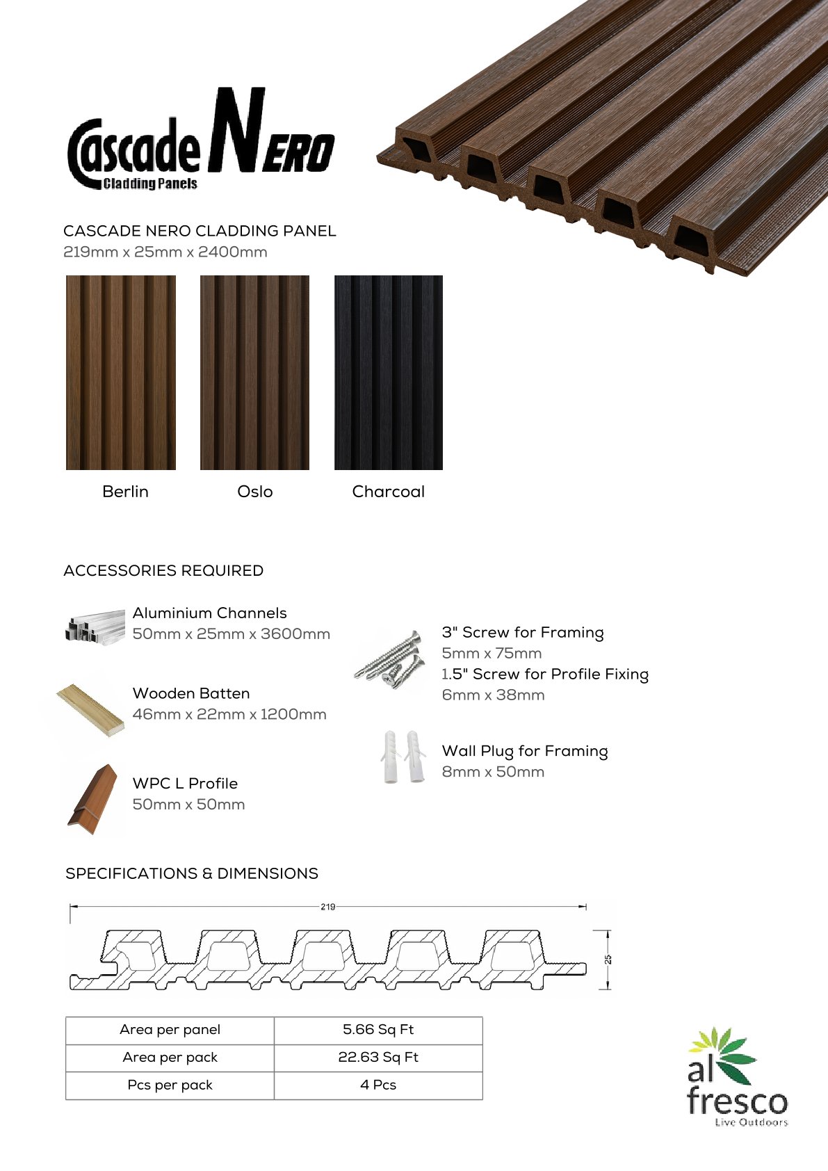 CASCADE NERO Wonderwood Wall Cladding – Stylish & Durable Panels