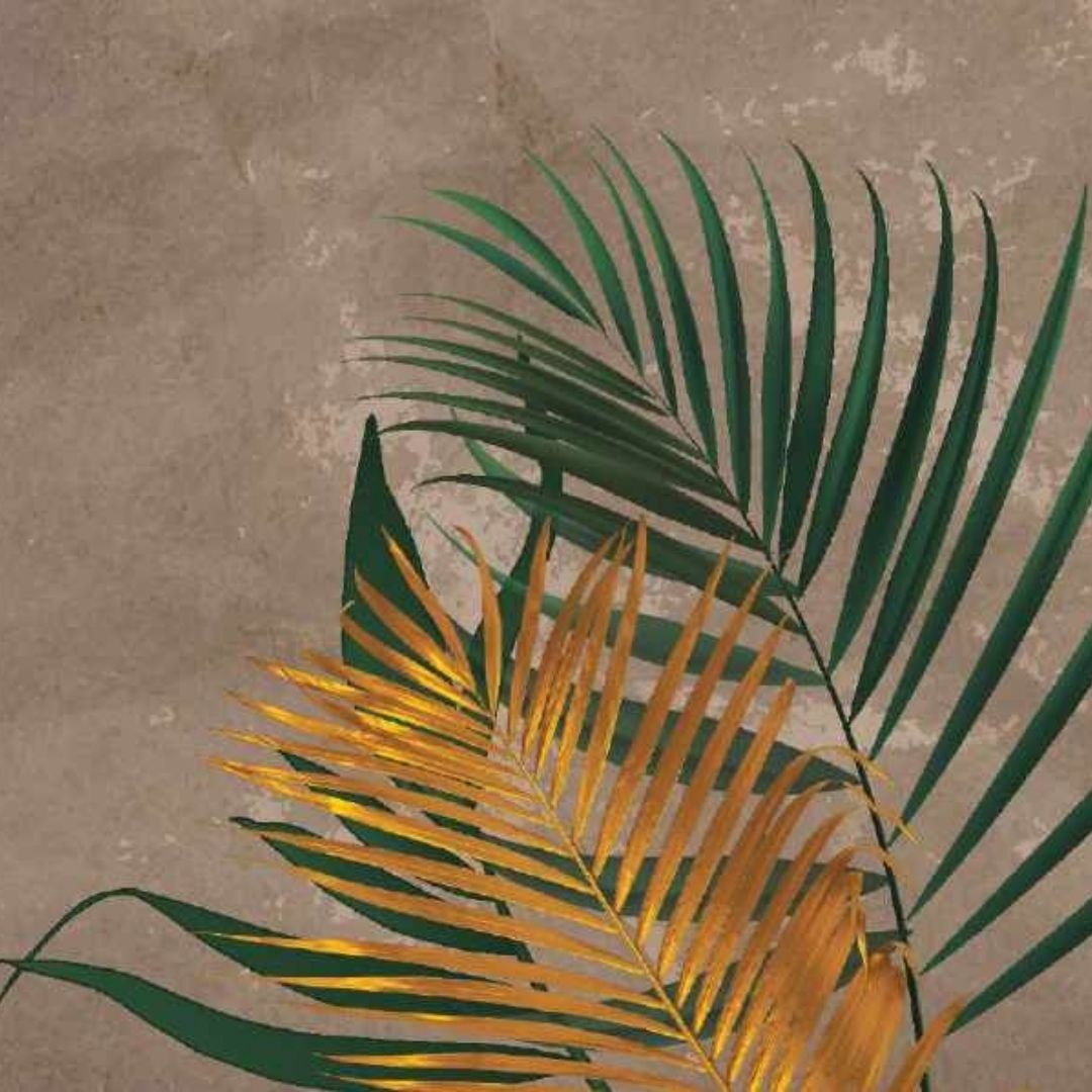 Golden Palmscape Custom Wallpaper - Exquisite Tropical Design