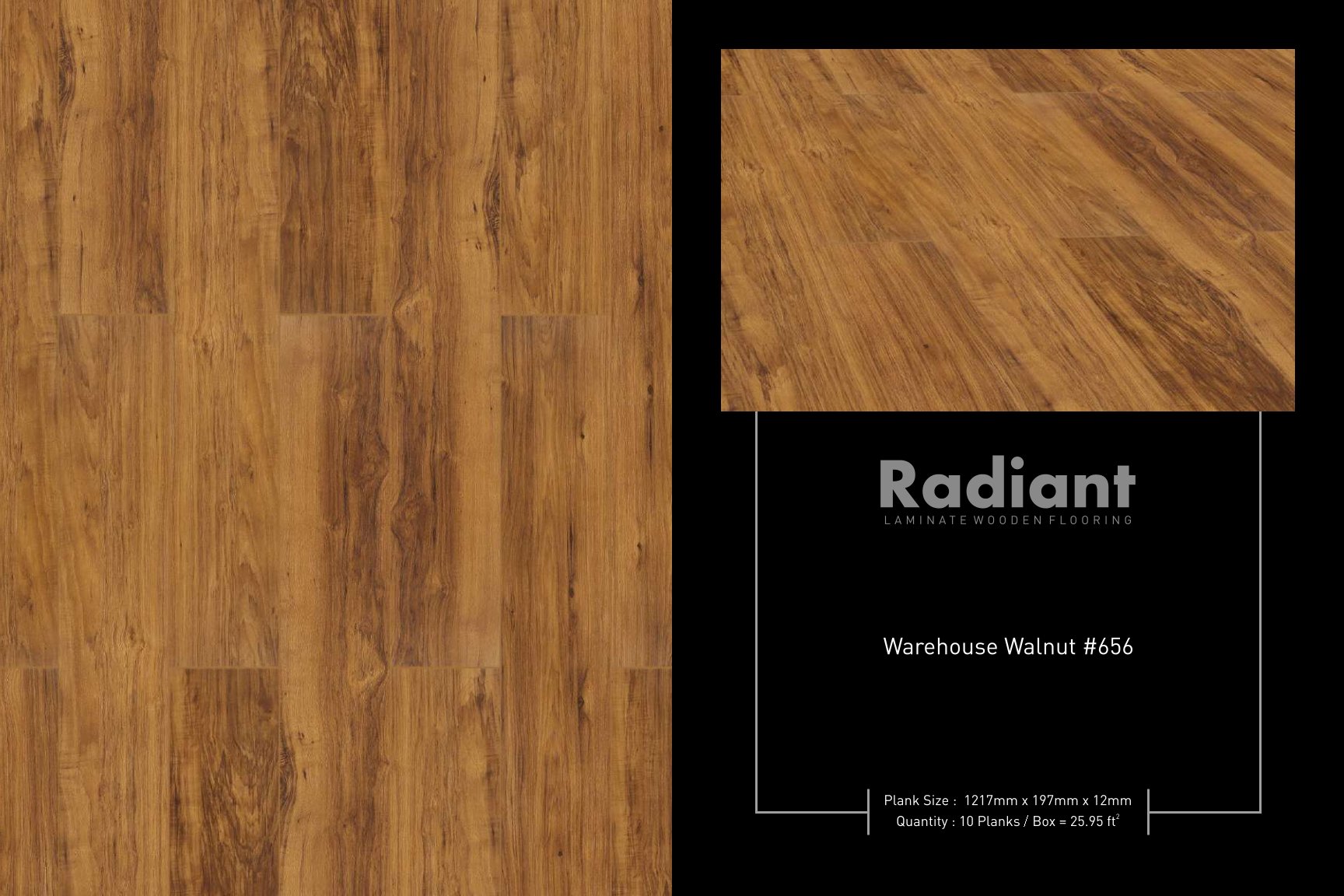 Warehouse Walnut #656 Radiant Laminate Flooring