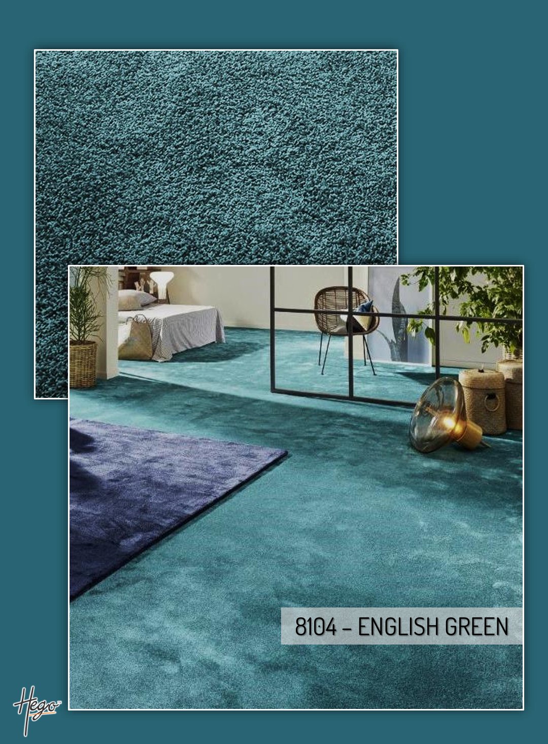 HEGO Silky Plus Carpet Roll - 8104 English Green