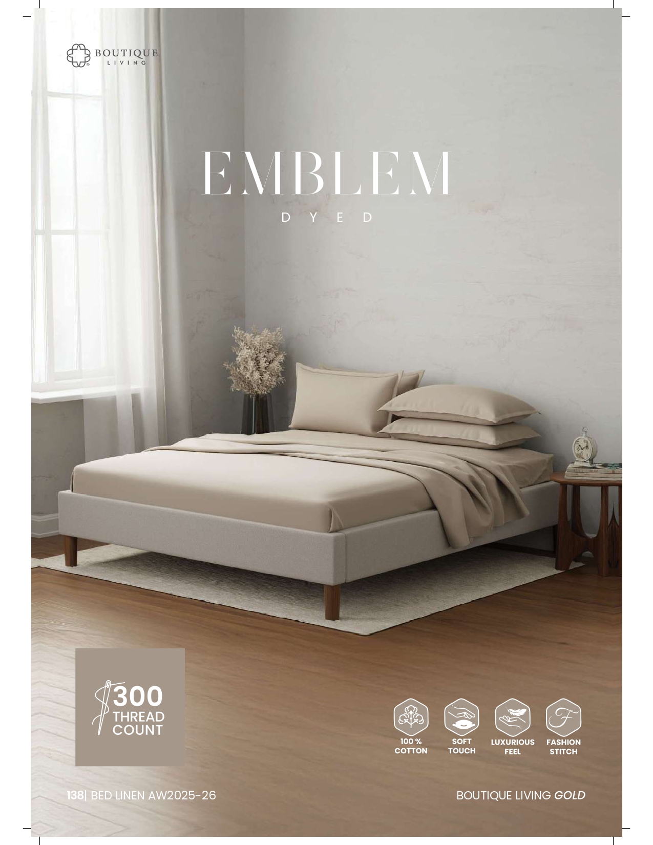 Emblem Dyed Bedsheet & Duvet Cover Combo