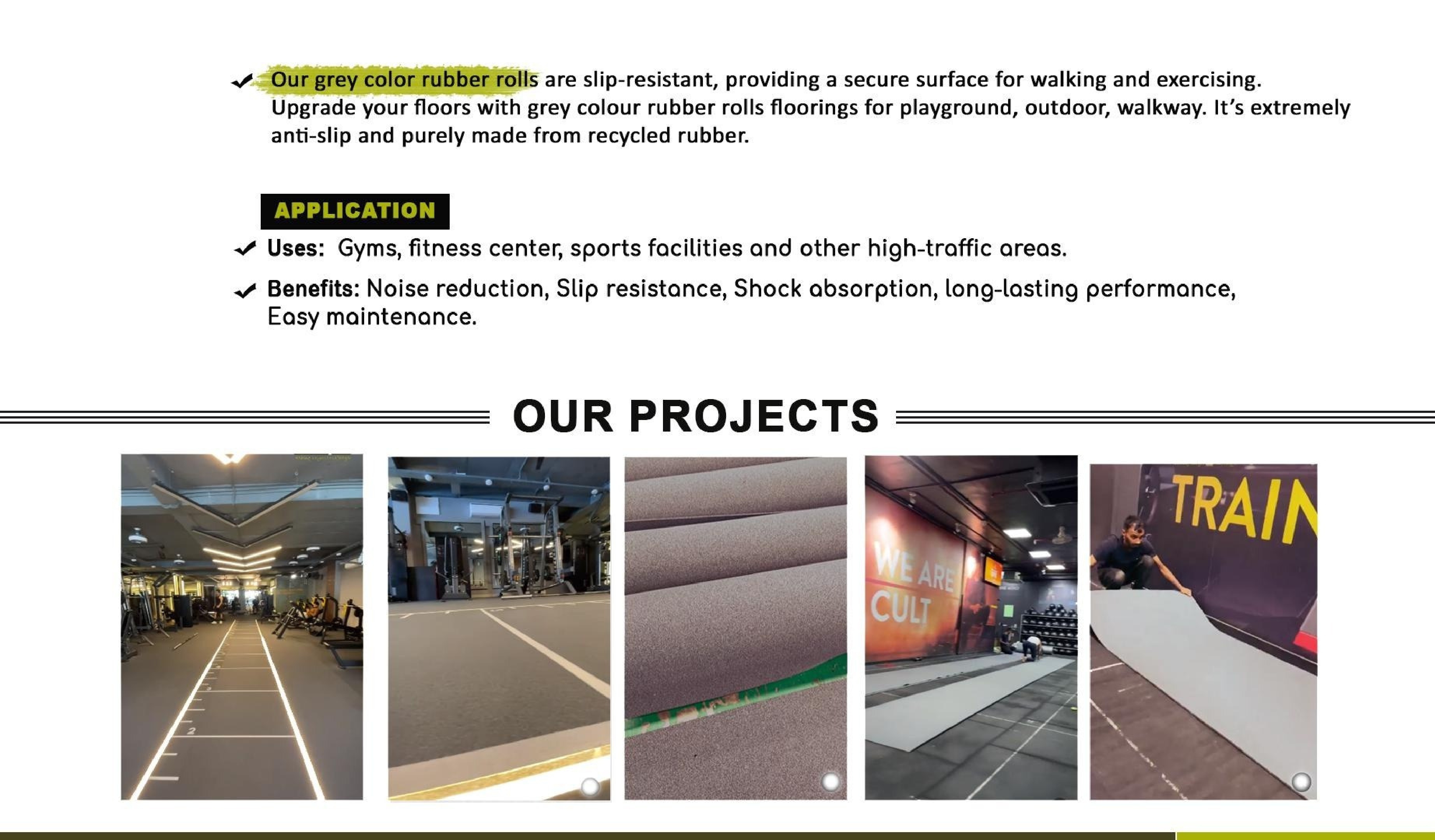 Grey Rubber Rolls - 4mm to 10mm Gym Flooring